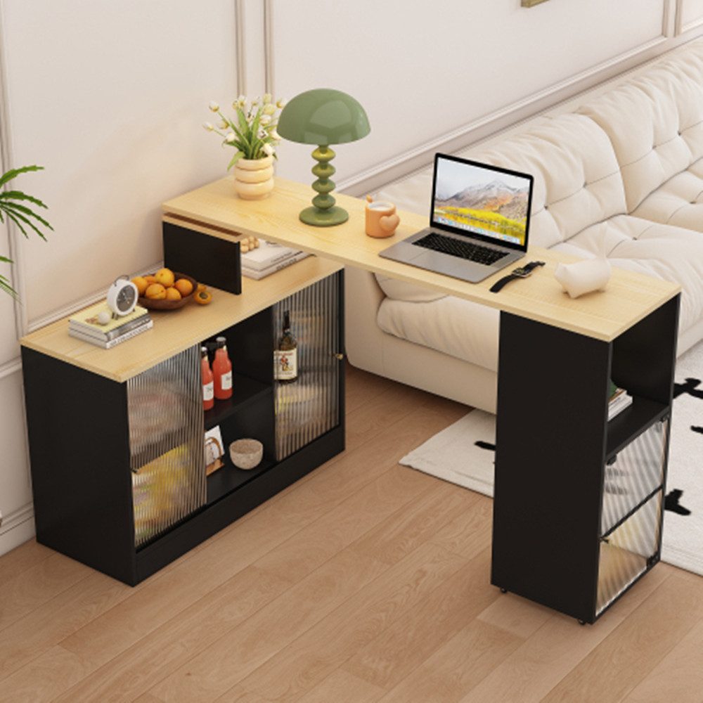 XDeer Bartisch Ausziehbarer Bartisch mit Stauraum,Sideboard,Beweglicher Bar Table, Stehtisch, Bistrotisch,Hochtisch,Großer Stauraum