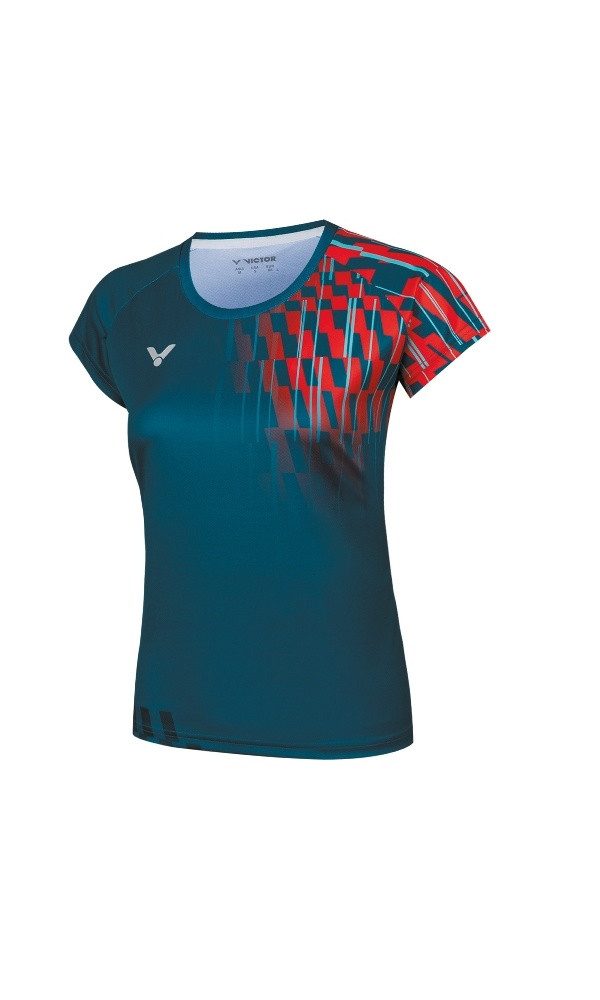 VICTOR T-Shirt Sport-Shirt T-51001TD G (100% Polyester) blau/rot Damen