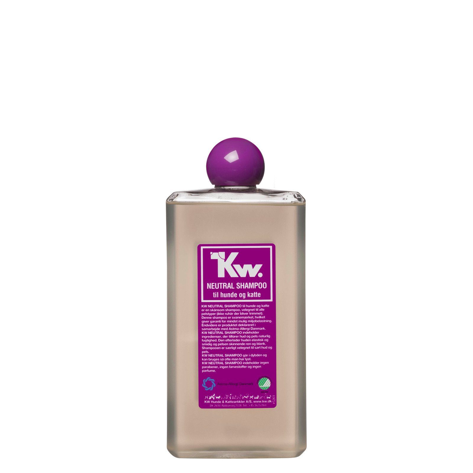 KW Tiershampoo KW Neutral Shampoo für Hunde und Katzen - 500 ml, ohne Parabene, ohne Farbstoffe und ohne Parfüm