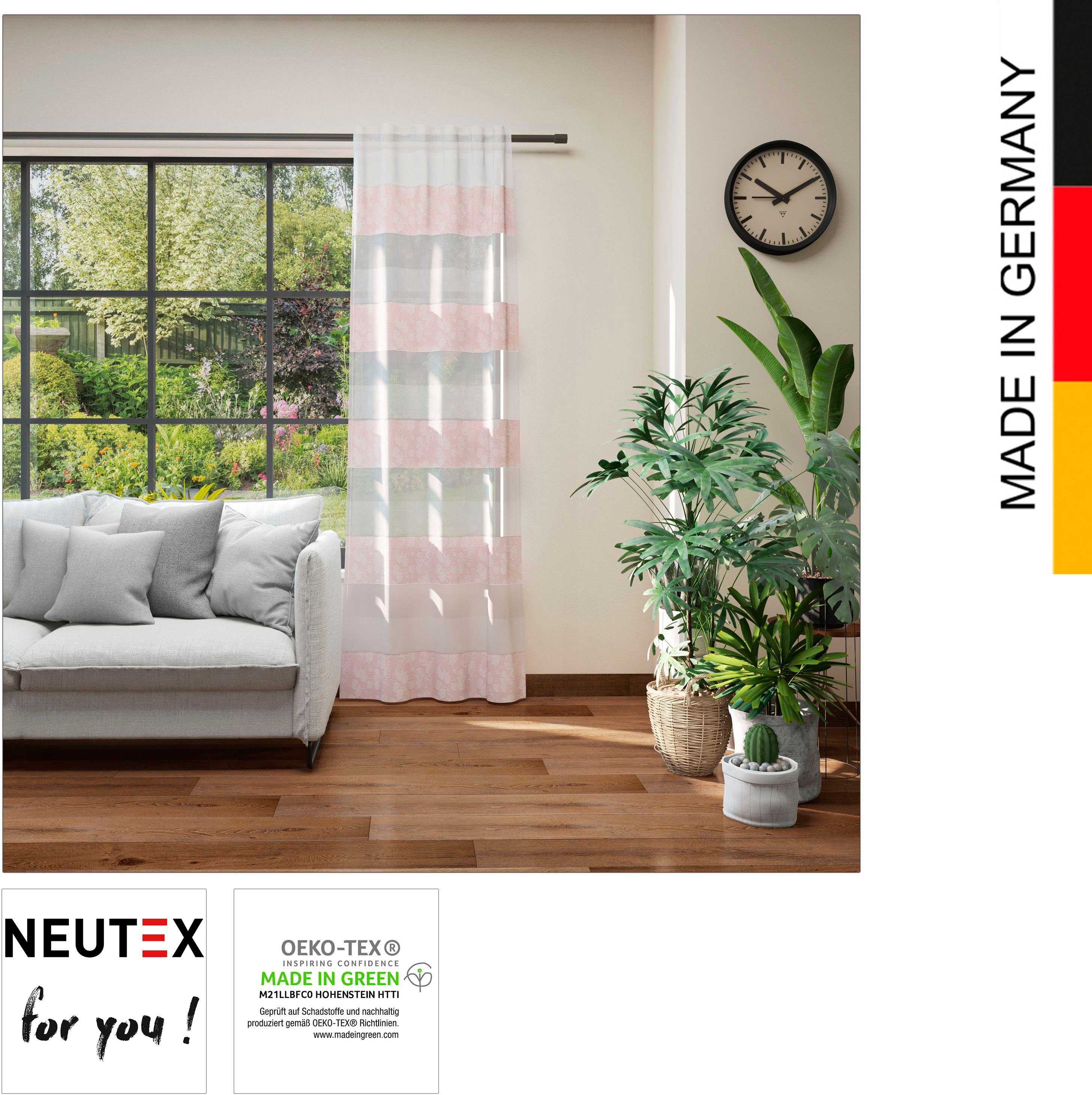 Neutex Dorina, St), weiß (1 Multifunktionsband rosé Dekoqualität Vorhang halbtransparent, for softe weichfließende you!,