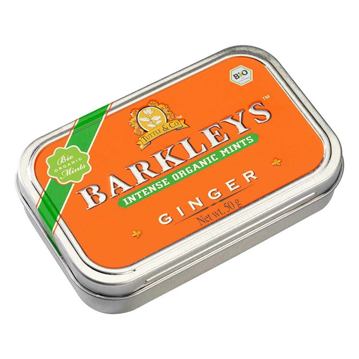 BARKLEYS Süßigkeit, Barkleys Bio Ginger Mints Pfefferminze mit Ingwergeschmack 50g