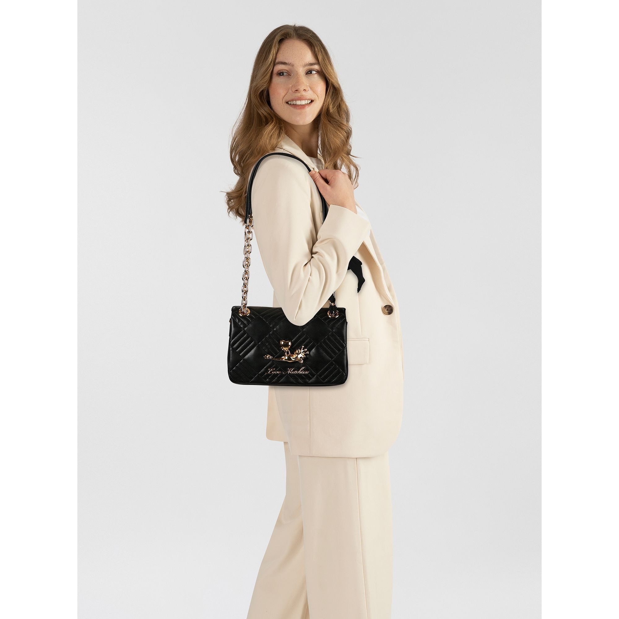 LOVE MOSCHINO Schultertasche Frog Bag, Polyurethan
