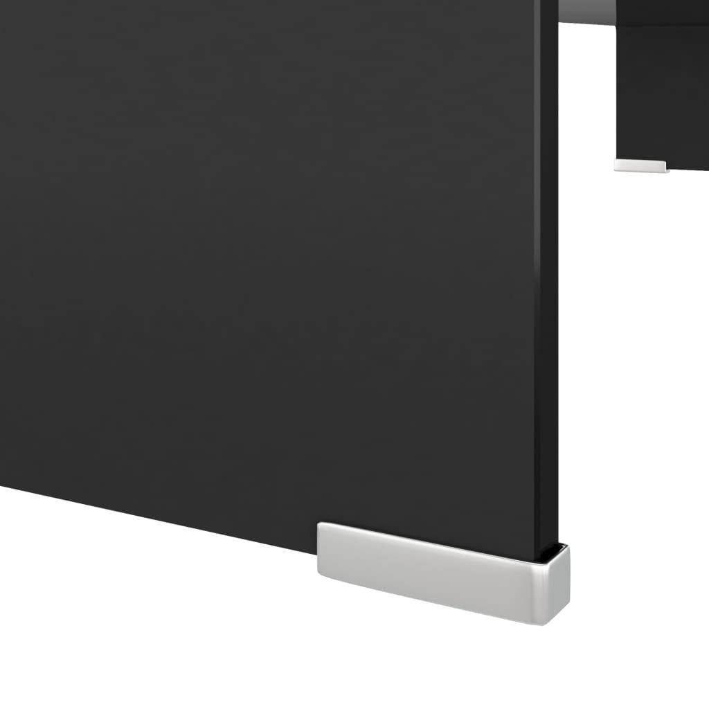 Schwarz furnicato Glas TV-Tisch/Bildschirmerhöhung TV-Schrank 90x30x13 cm