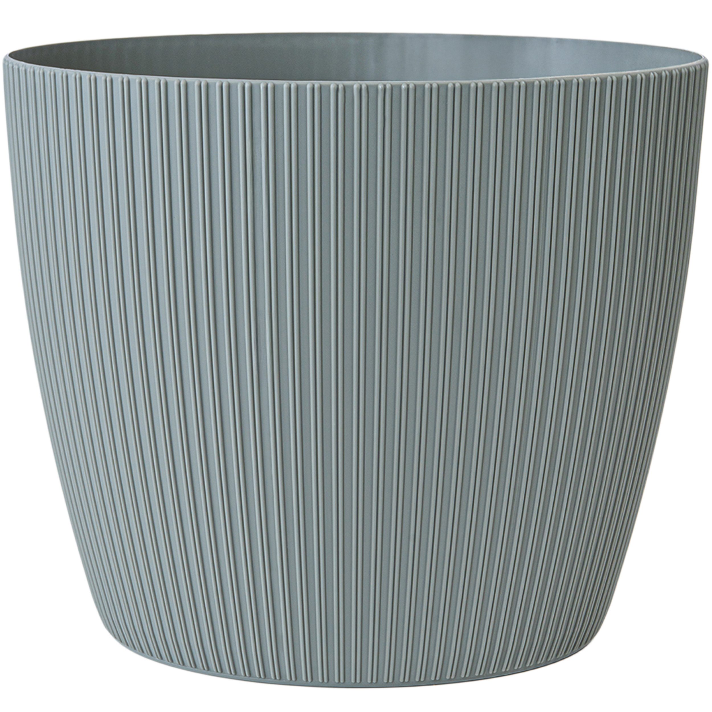 KONZEPT Blumentopf gro, gerillte Struktur 26/30cm, bertpfe fr  Zimmerpflanzen, aus Kunststoff ideal fr Wohnzimmer, Kche und Balkon