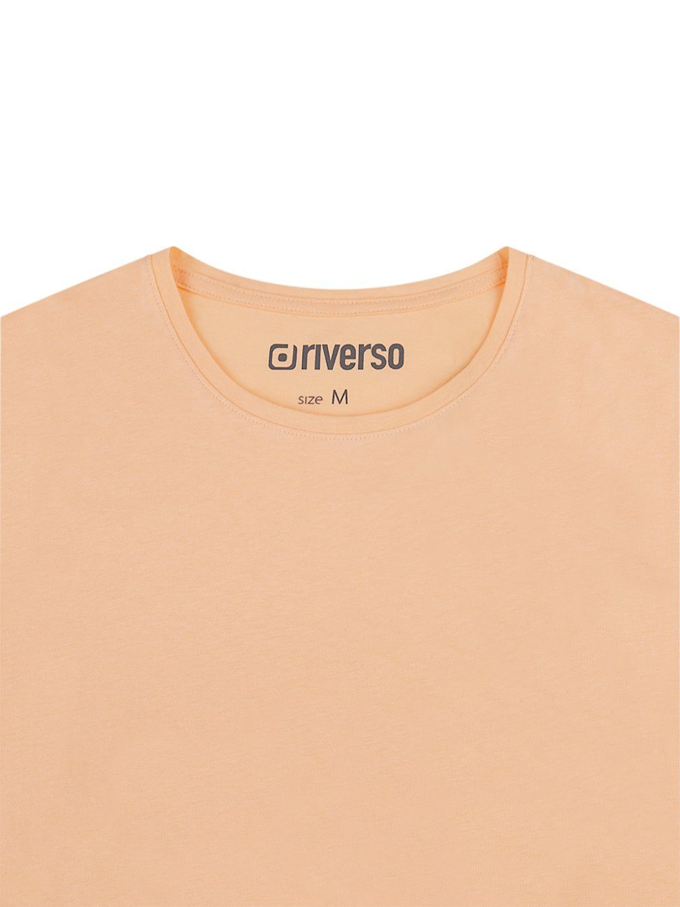 riverso T-Shirt RIVAaron O-Neck (1-tlg) (11200) 100% aus Baumwolle Light Orange