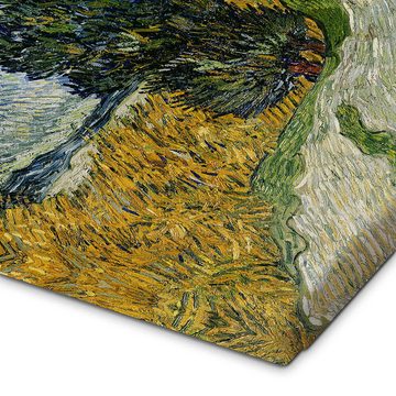Posterlounge Leinwandbild Vincent van Gogh, Straße mit Zypressen, Wohnzimmer Mediterran Malerei