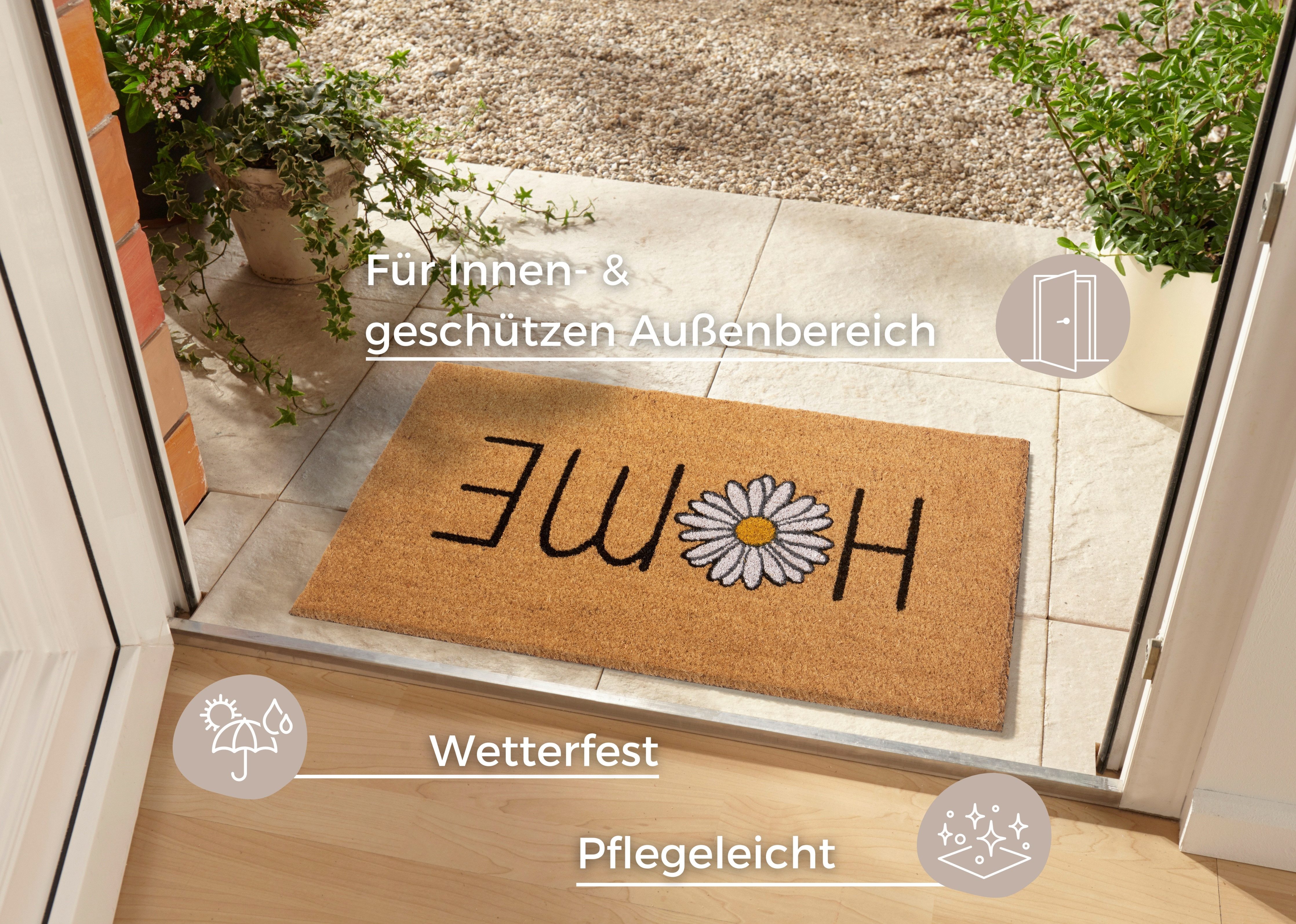 HANSE Home Fußmatte Home, Türmatte, rechteckig, Höhe: 15 mm, Kokos, Schmutz günstig online kaufen