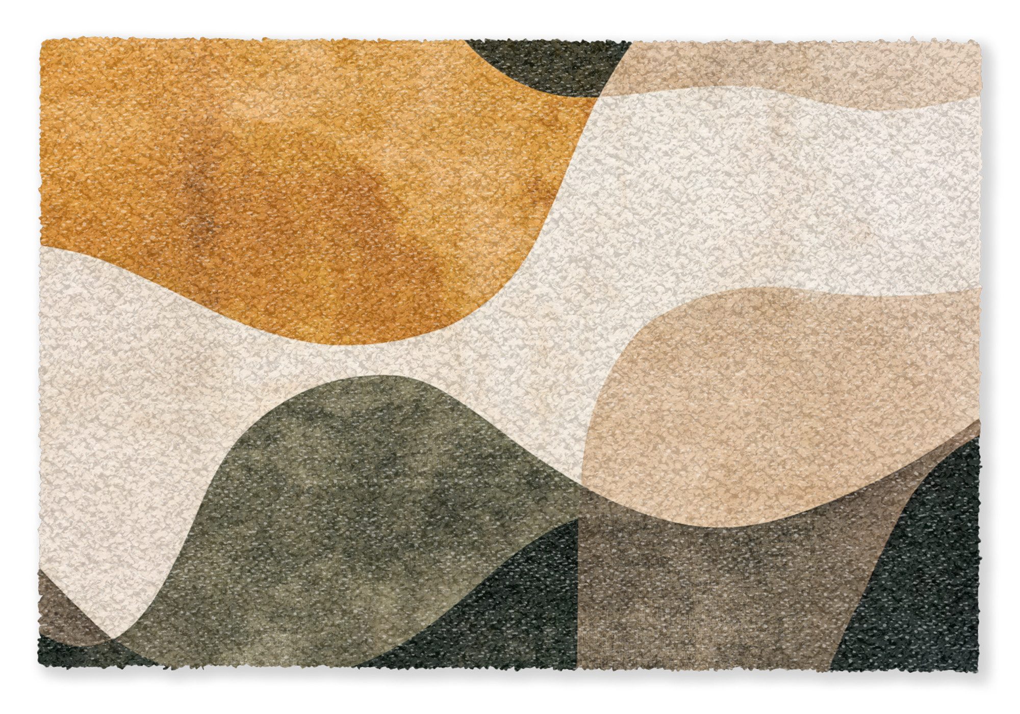 MuchoWow Fußmatte Formen - Ockergelb - Abstrakt, Rechteckig, innen Schmutzfangmatte, Tür, Schmutzfänger Flur, Teppich 60x40 cm