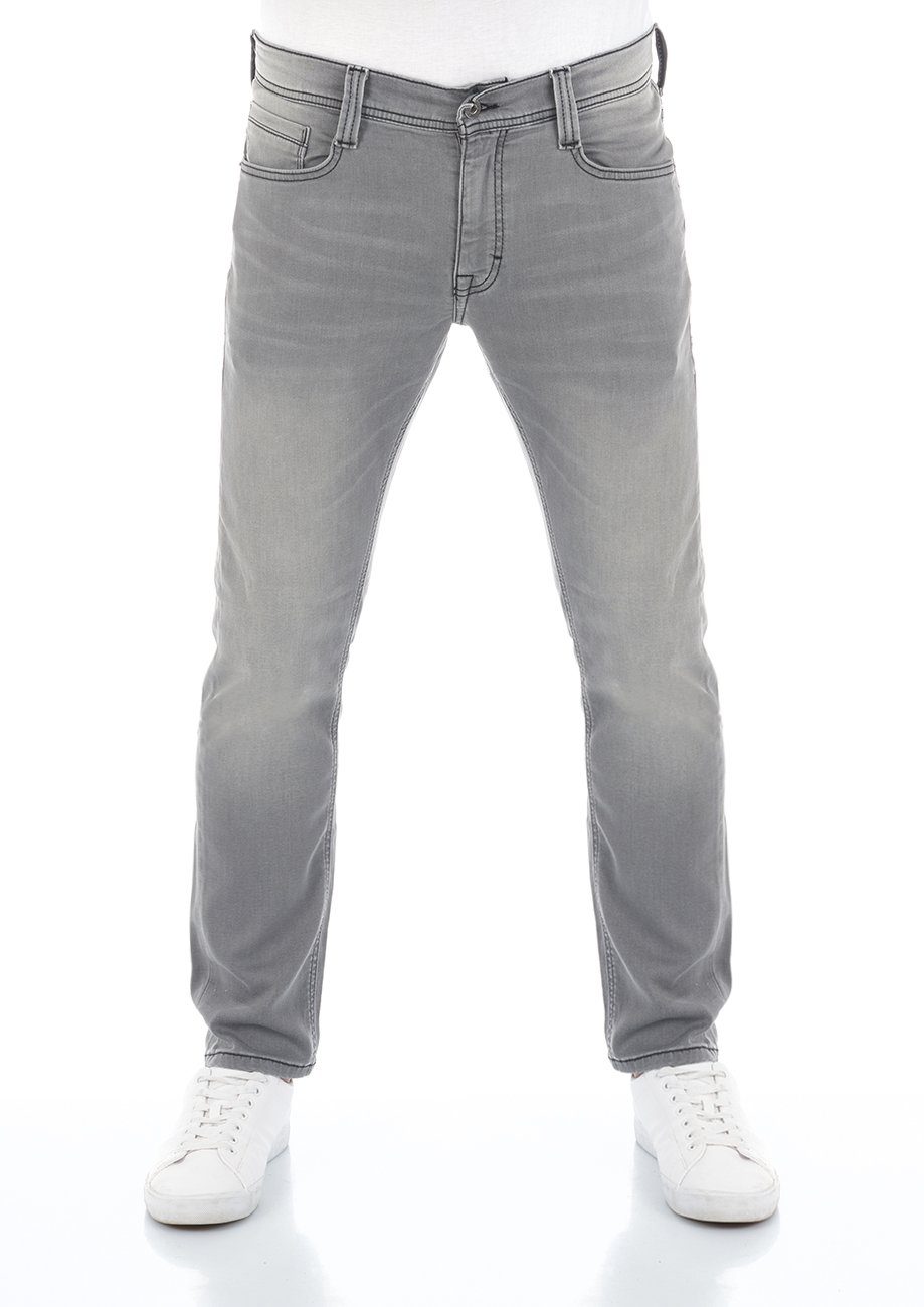 MUSTANG Tapered-fit-Jeans Herren Jeanshose Real X Oregon Tapered K Slim Fit Denim Hose mit Stretch Light Grey Denim (311)
