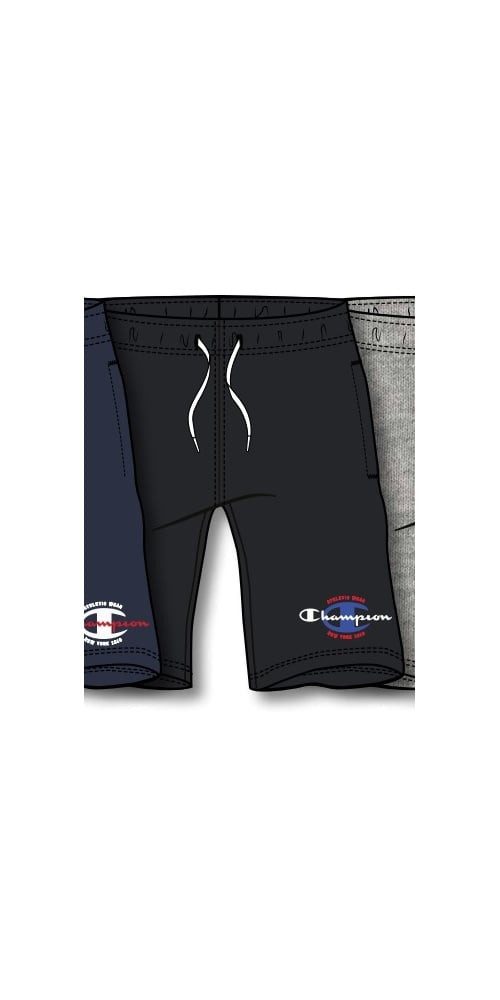 Champion Bermudas Freizeithose (Baumwolle) mit Graphic Print kurz schwarz Jungen