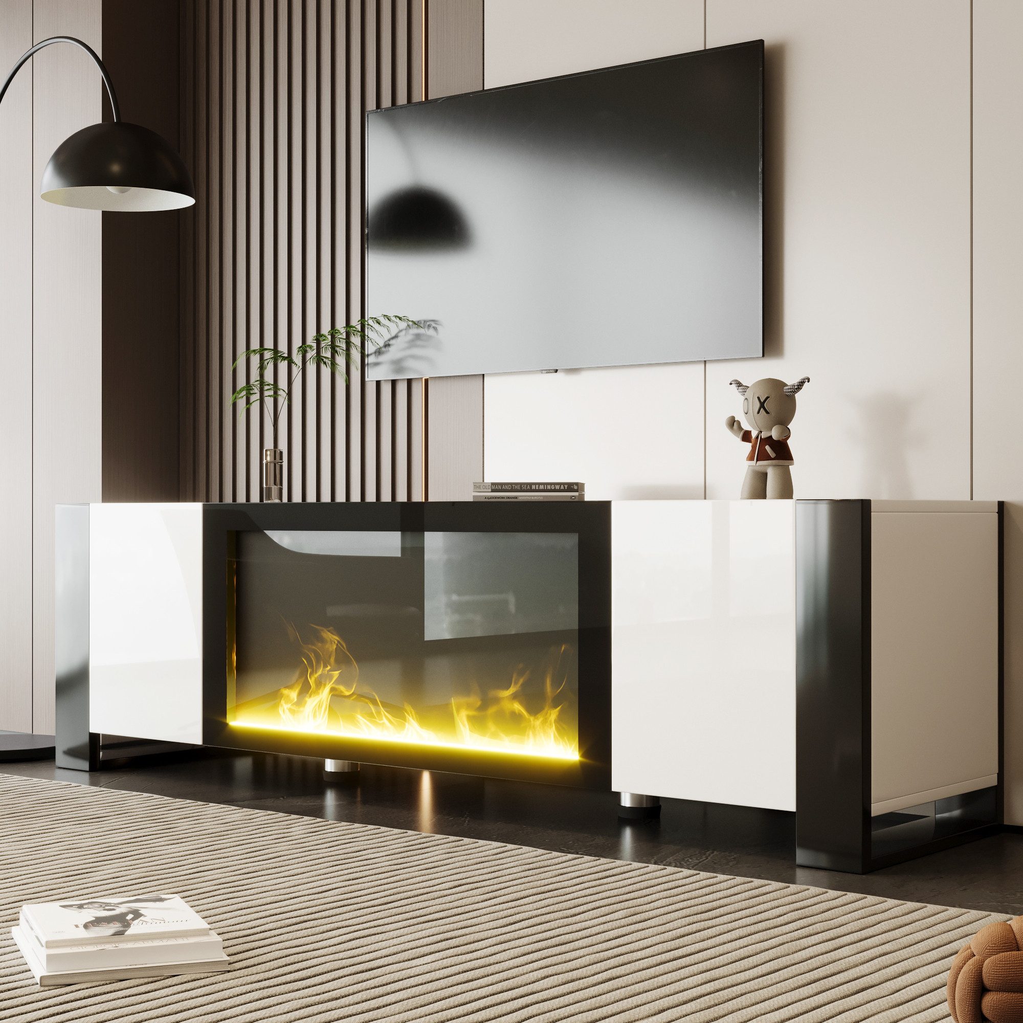 HAUSS SPOLE TV-Schrank mit elektrischem Kamin günstig online kaufen