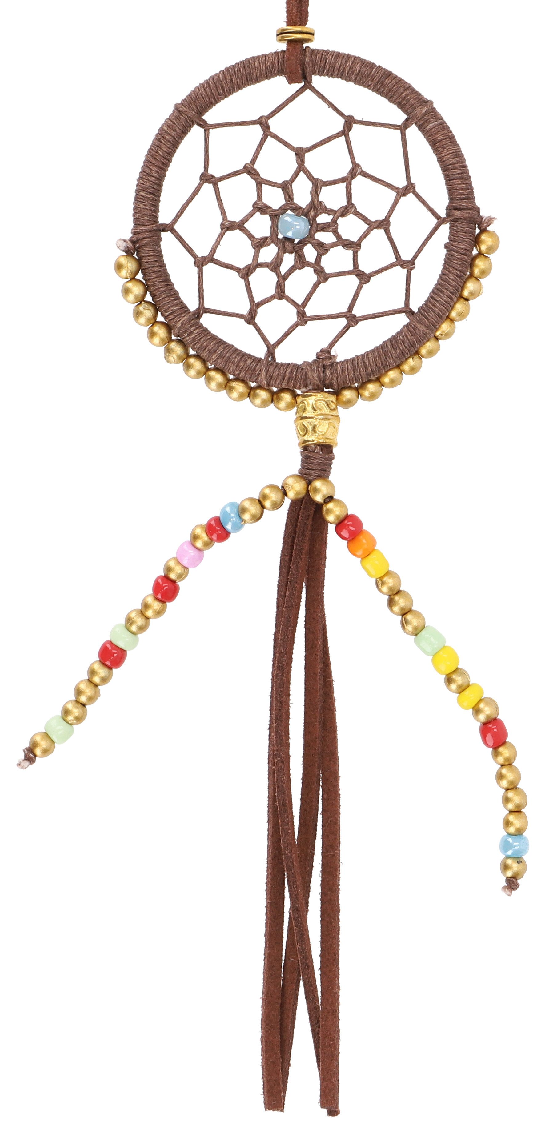 Guru-Shop Perlenkette Ethno Kette, Modeschmuck Kette XL Traumfänger..