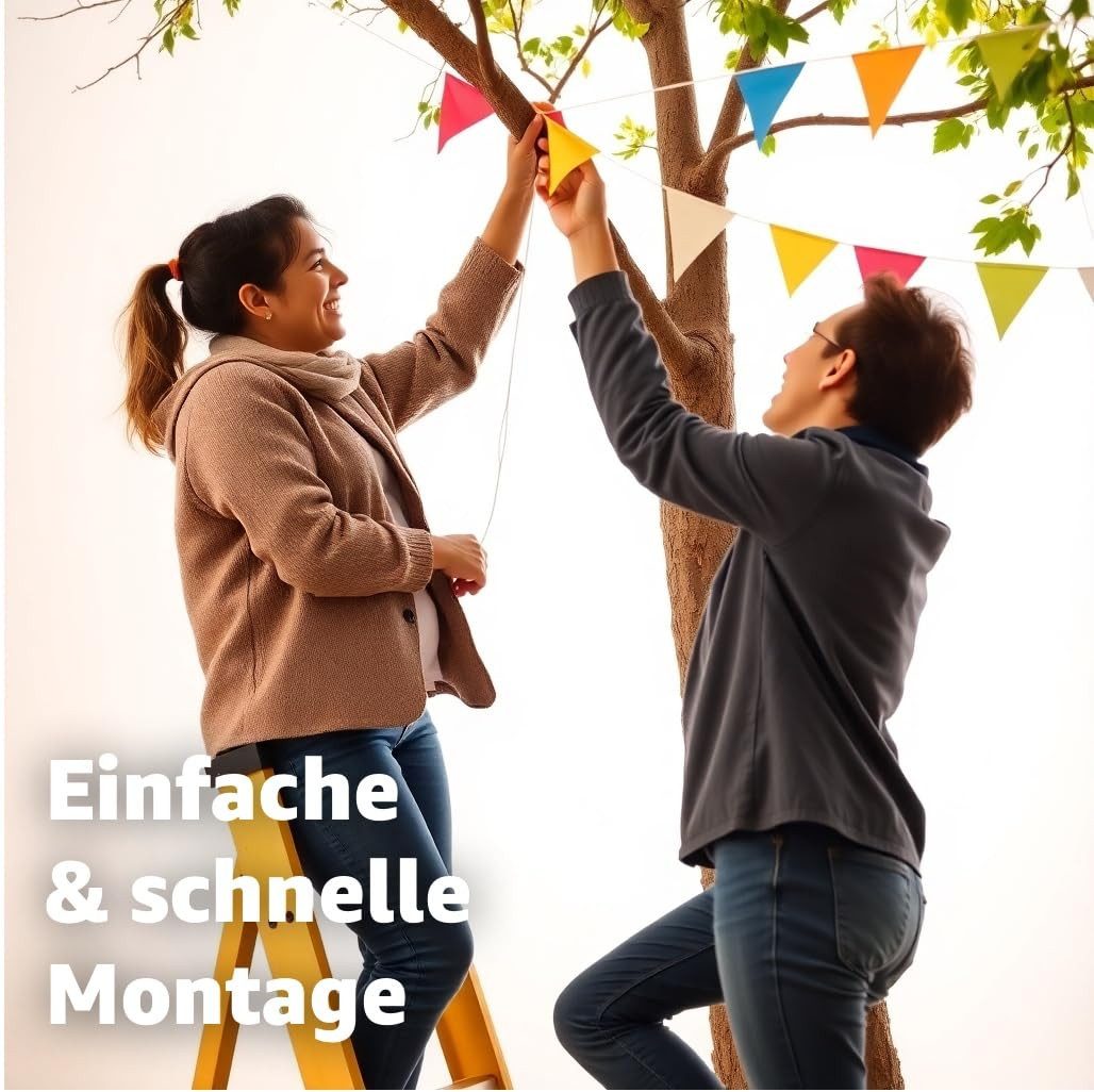 Dekotalent® Hängedekoration 1x Wimpelkette Stoff 100 Meter bunt Girlande zum Aufhängen Party Deko (1 St., 1x Wimpelkette), Reißfest / 100m lang / strahlende Farben