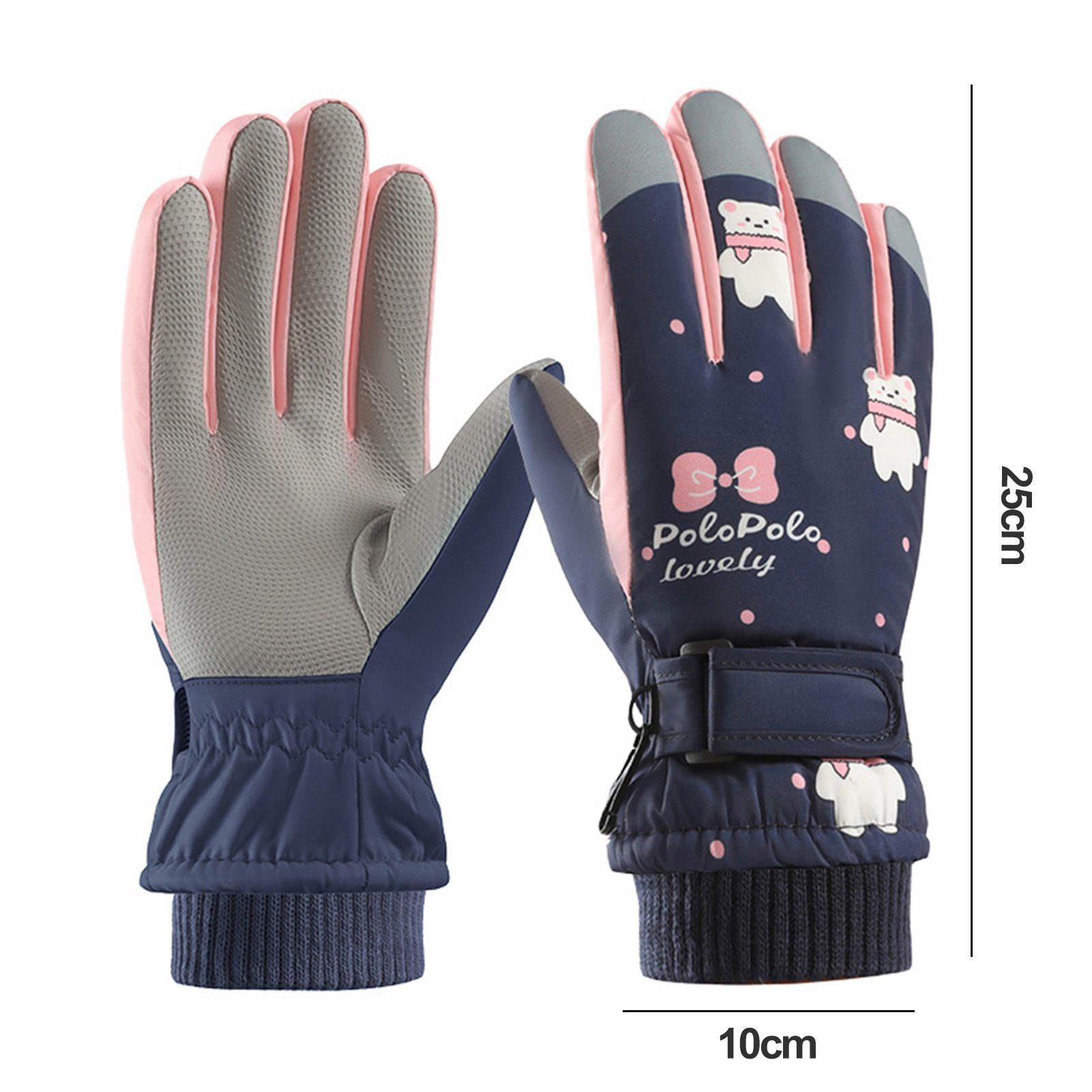 Rutaqian Skihandschuhe Handschuhe Hellviolett Winter für Kinder warme Skifahren Kinder Fäustlinge