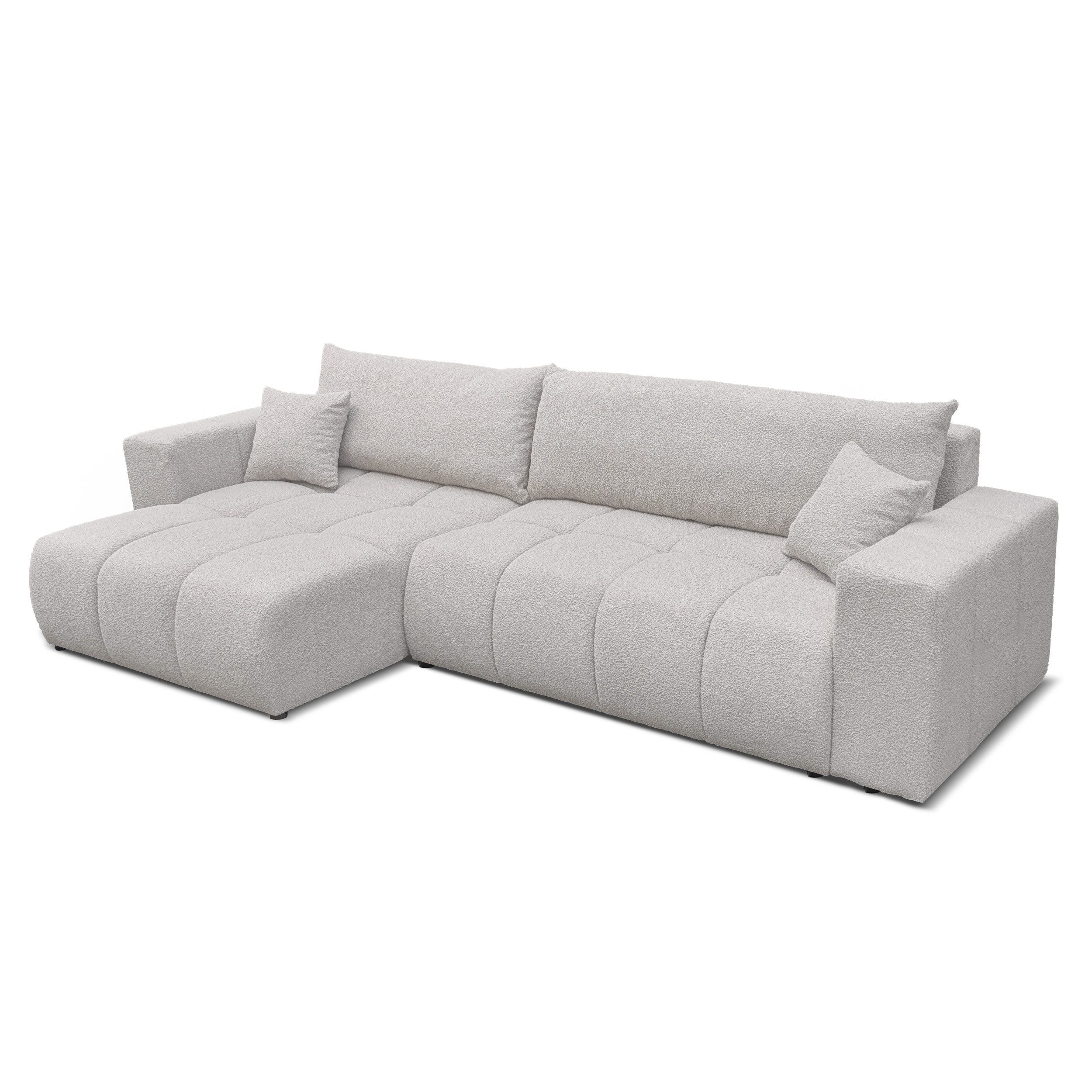 yourhouse24 Ecksofa OLI XL mit tiefer Steppung (278 cm) – Trend-Bouclé, Schlaffunktion, Seite universal – Bild 3 von 5