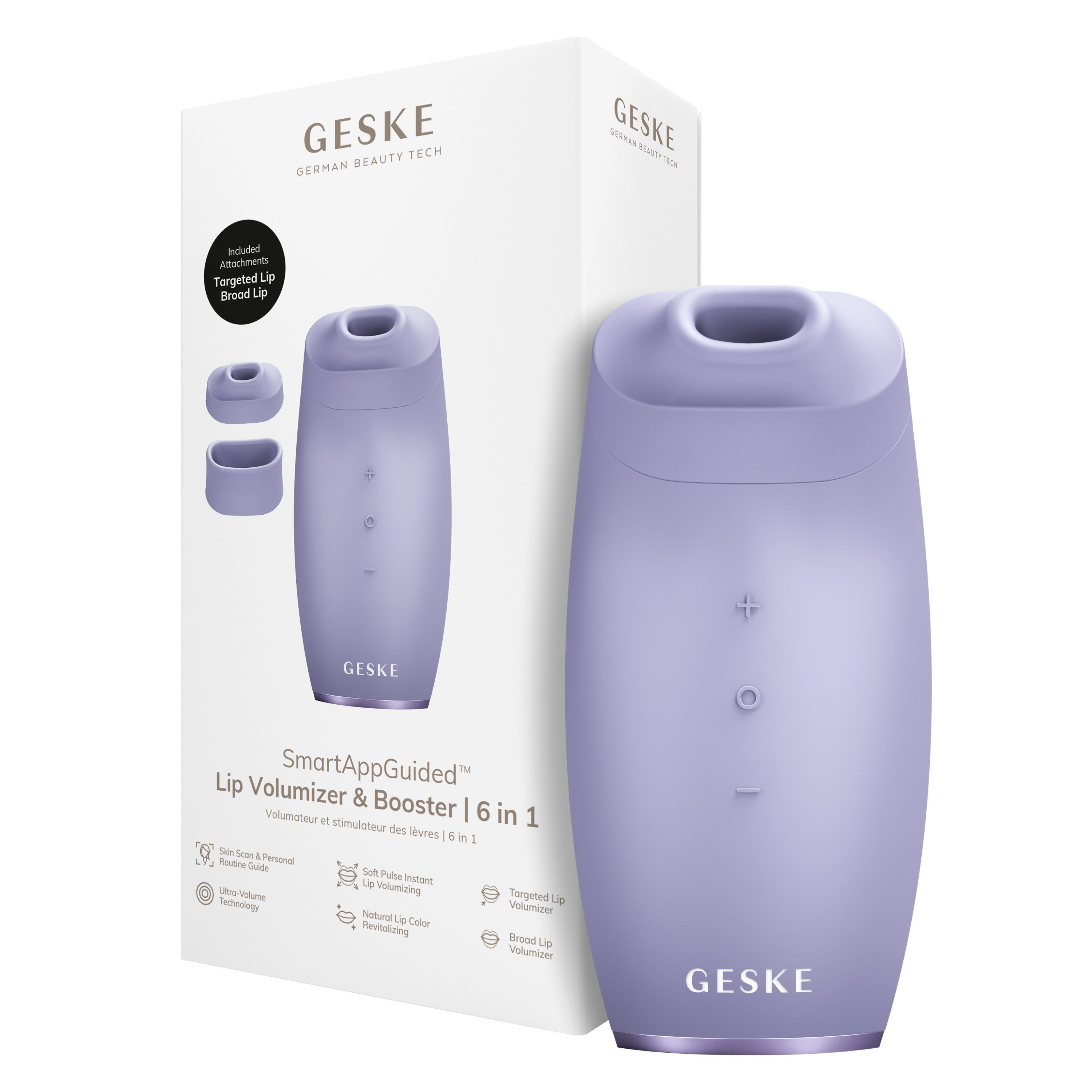 GESKE German Beauty Tech Lip-Booster SmartAppGuided™ Lip Volumizer & Booster 6 in 1, 4-tlg., Mit der GESKE App erhältst Du deine personalisierte Hautpflegeroutine.