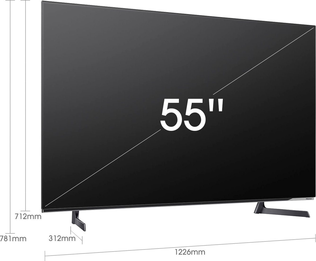 Hisense 55A8G Vision cm/55 Ultra OLED-Fernseher IQ, Dolby Recording, 4K (139 USB Dolby HD, Zoll, Smart-TV, Atmos, Sprachassistenten)