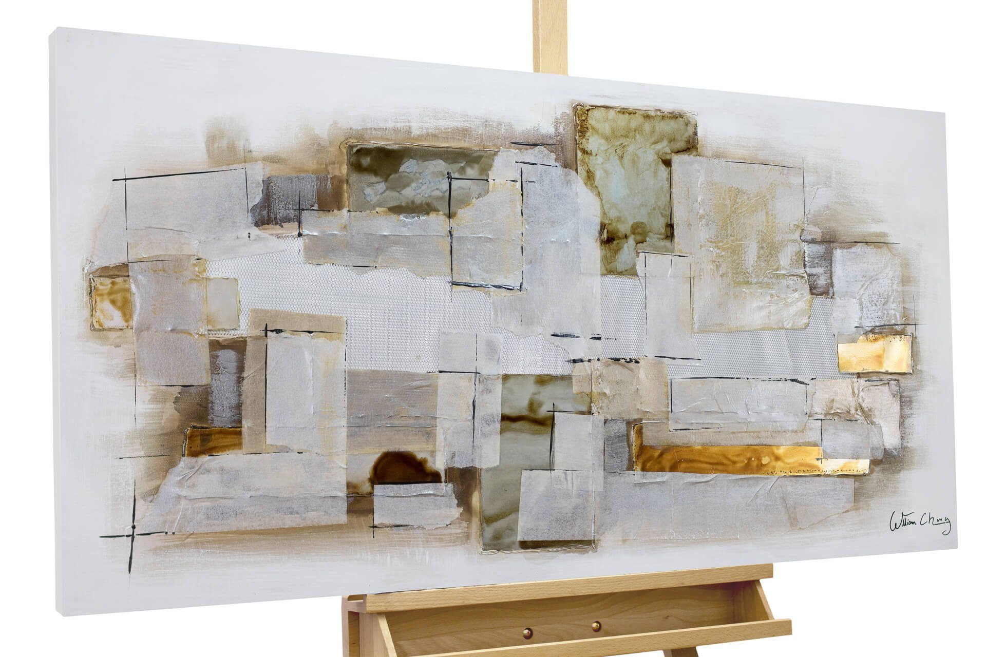 KUNSTLOFT Gemälde Endlessness 120x60 cm, Leinwandbild 100% HANDGEMALT Wandbild Wohnzimmer