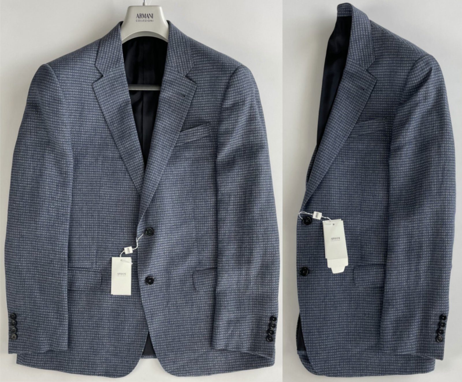 ARMANI COLLEZIONI Sakko Armani Collezioni G LINE Lino Silk Box-Check Anzug Sakko Blazer Jacke