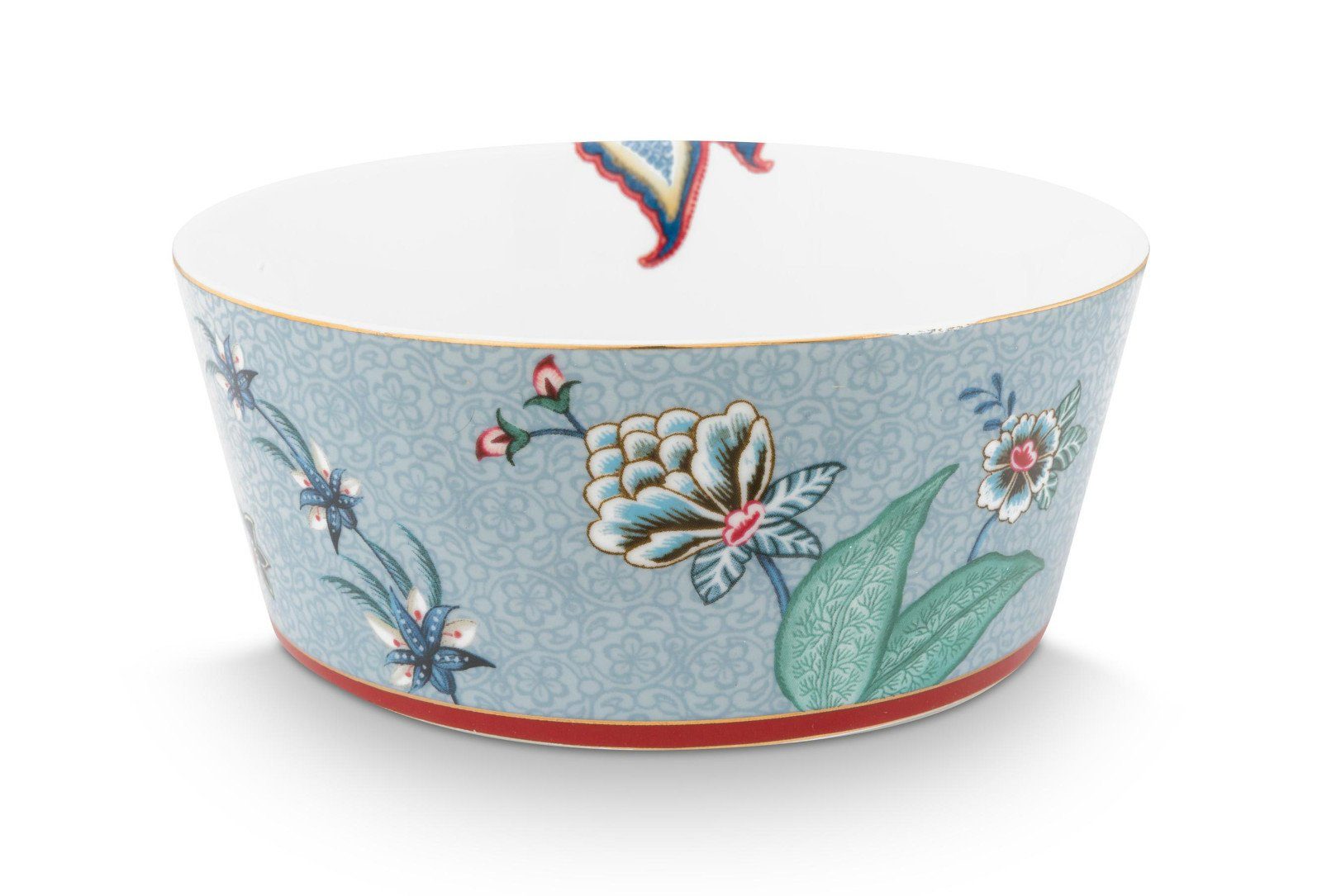 PiP Studio Schale Flower Festival Oriental Geschenkset Schalen und Essstäbchen blau 15cm, Porzellan, (Bowls), Giftset Bowls 15cm & Chopsticks Oriental Flower Festival Blu