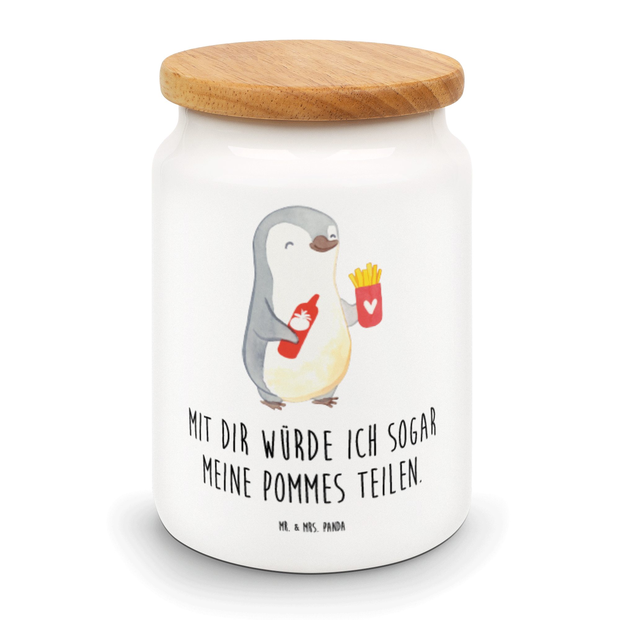 & - Ehefrau, Weiß Mrs. Mitbringsel, (1-tlg) Vorr, Pinguin Pommes - Vorratsdose Geschenk, Ehemann, Panda Keramik, Mr.