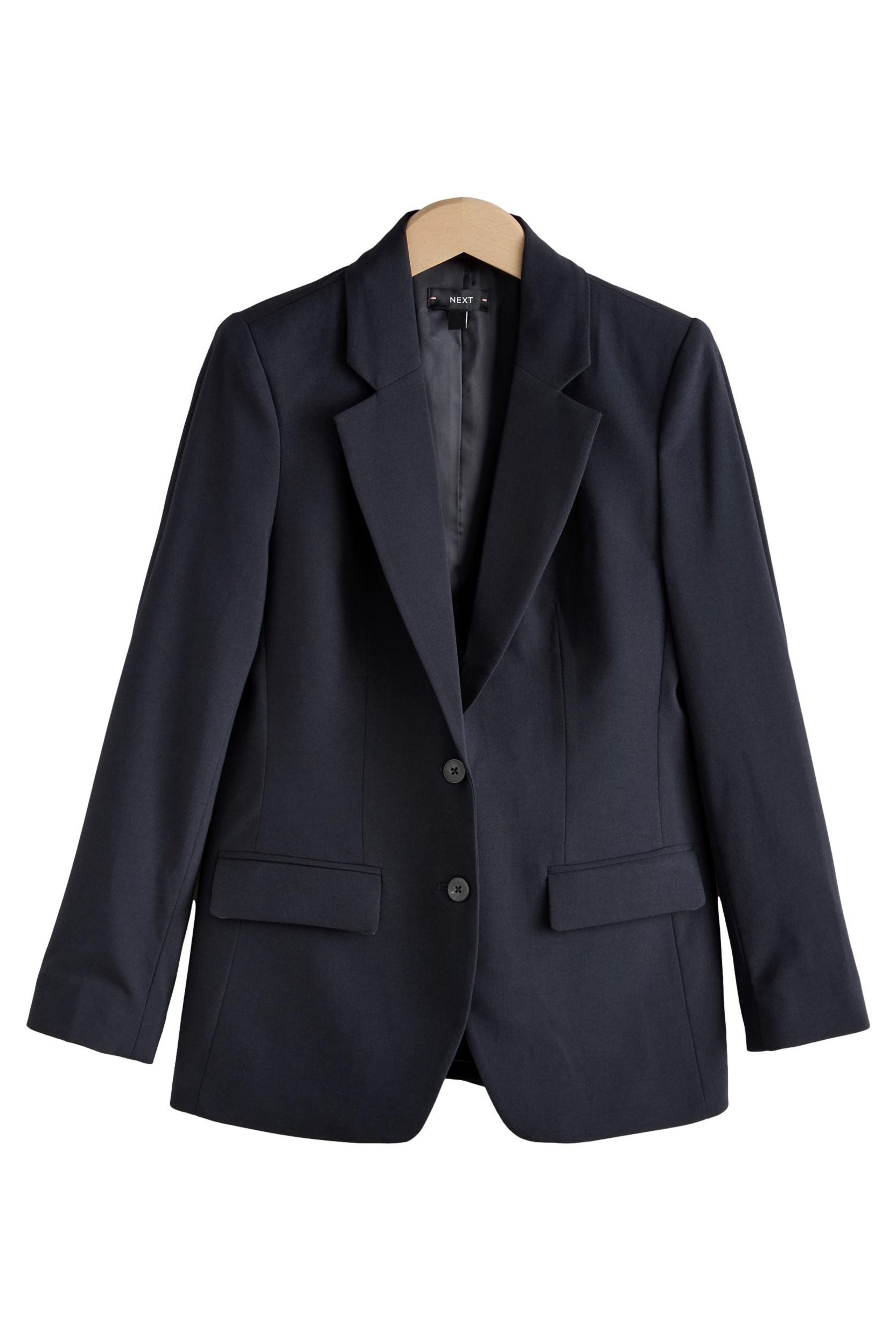 Jackenblazer Tailored Einreihiger Blazer mit Wollanteil