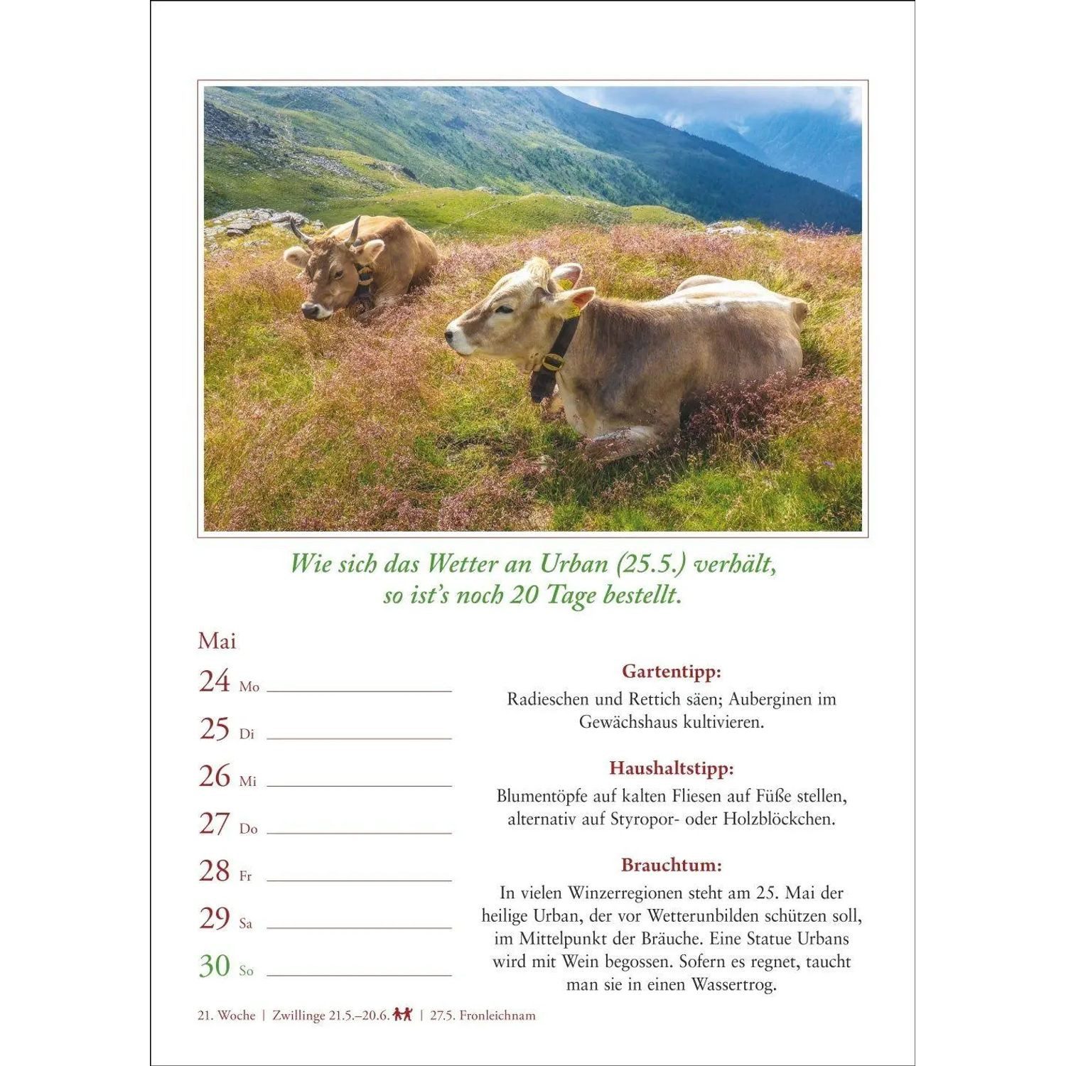 Harenberg Kalender Verlag Wandkalender Bauernweisheiten Wochenkalender 2027 - Bauernregeln, Brauchtum,...