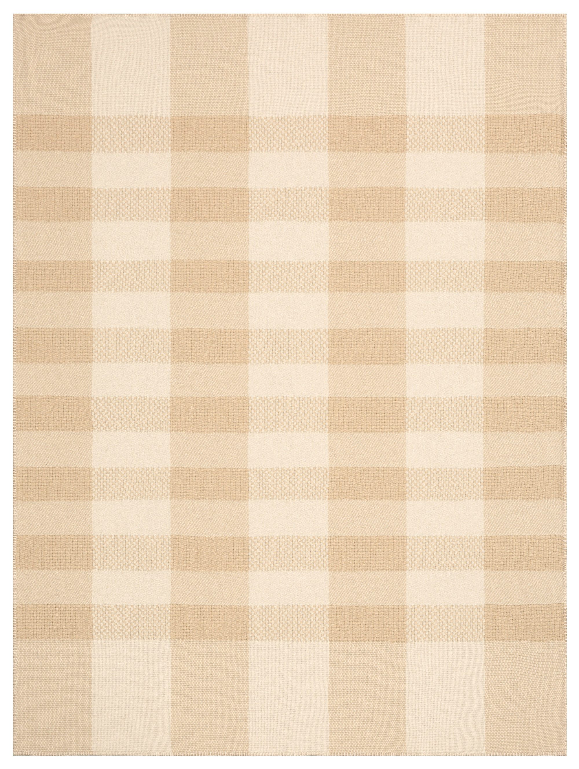 Wohndecke Plaid Crossweft beige, Biederlack, mit fühlbarer Webstruktur