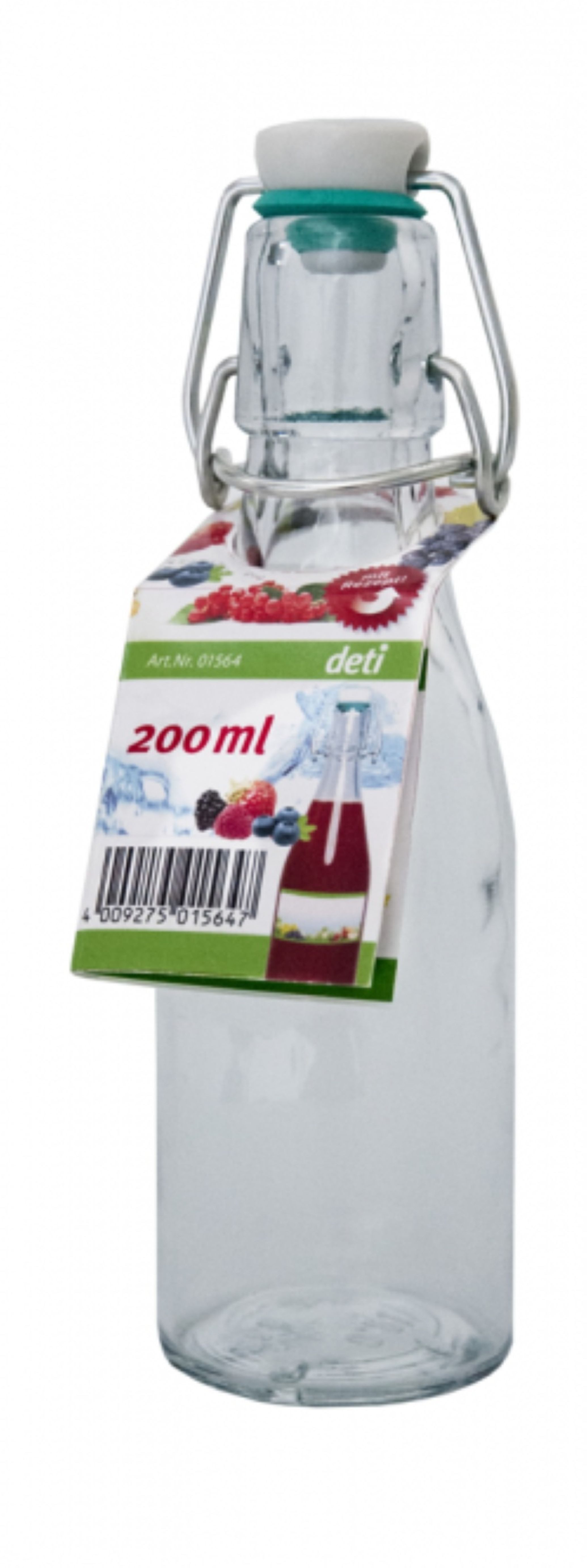 DETI Trinkflasche deti Glas-Bügelflasche 200 ml, 01564