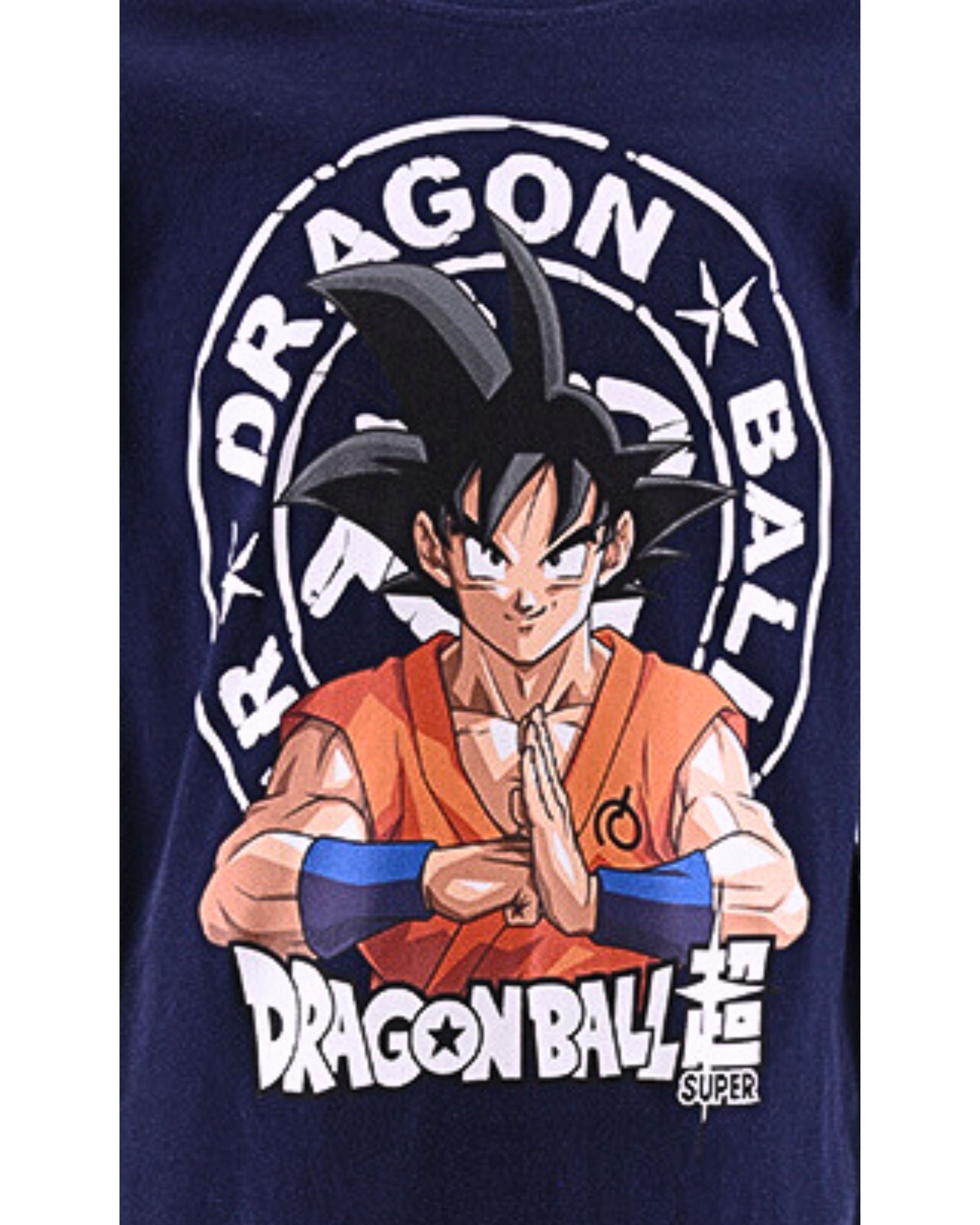 Dragon Ball Schlafanzug (2 tlg) langarm Pyjama Gr.128-164 Jungen Dunkelblau-Grau cm