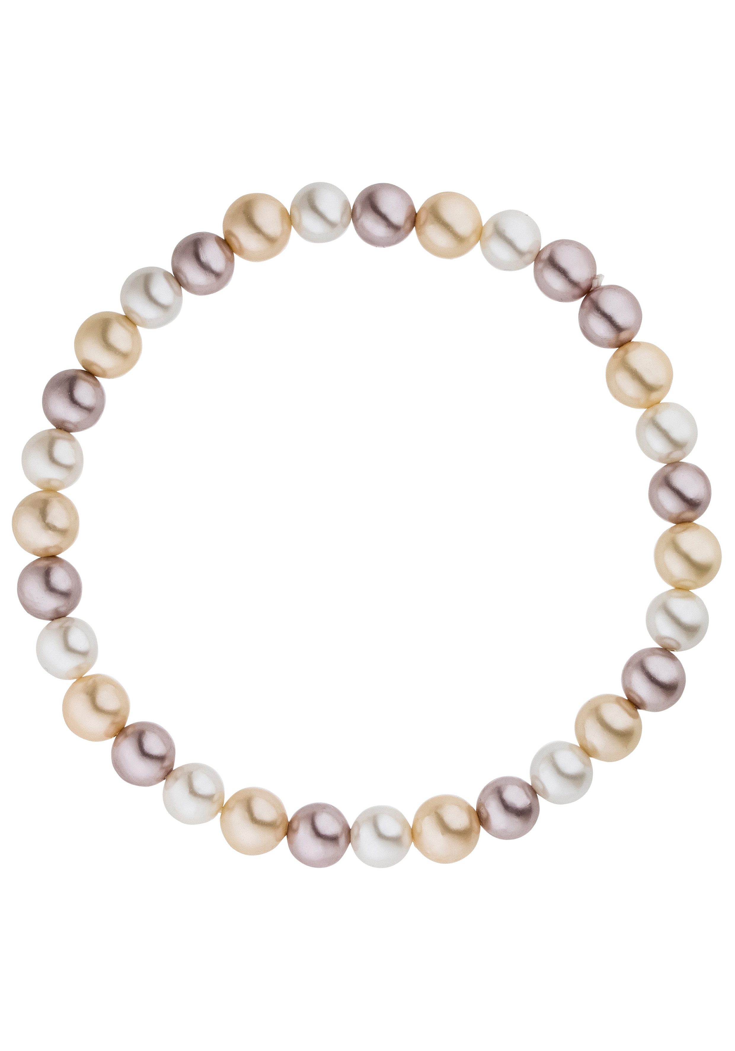 JOBO Armband Muschelkern-Perlen 6 mm, multicolor 17 cm