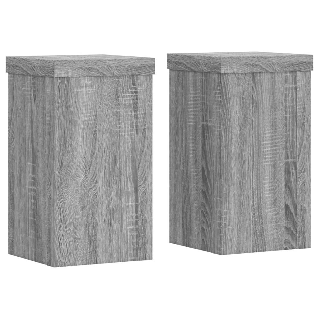 vidaXL Rankhilfe, Pflanzenständer 2 Stk. Grau Sonoma 10x10x18 cm Holzwerkstoff