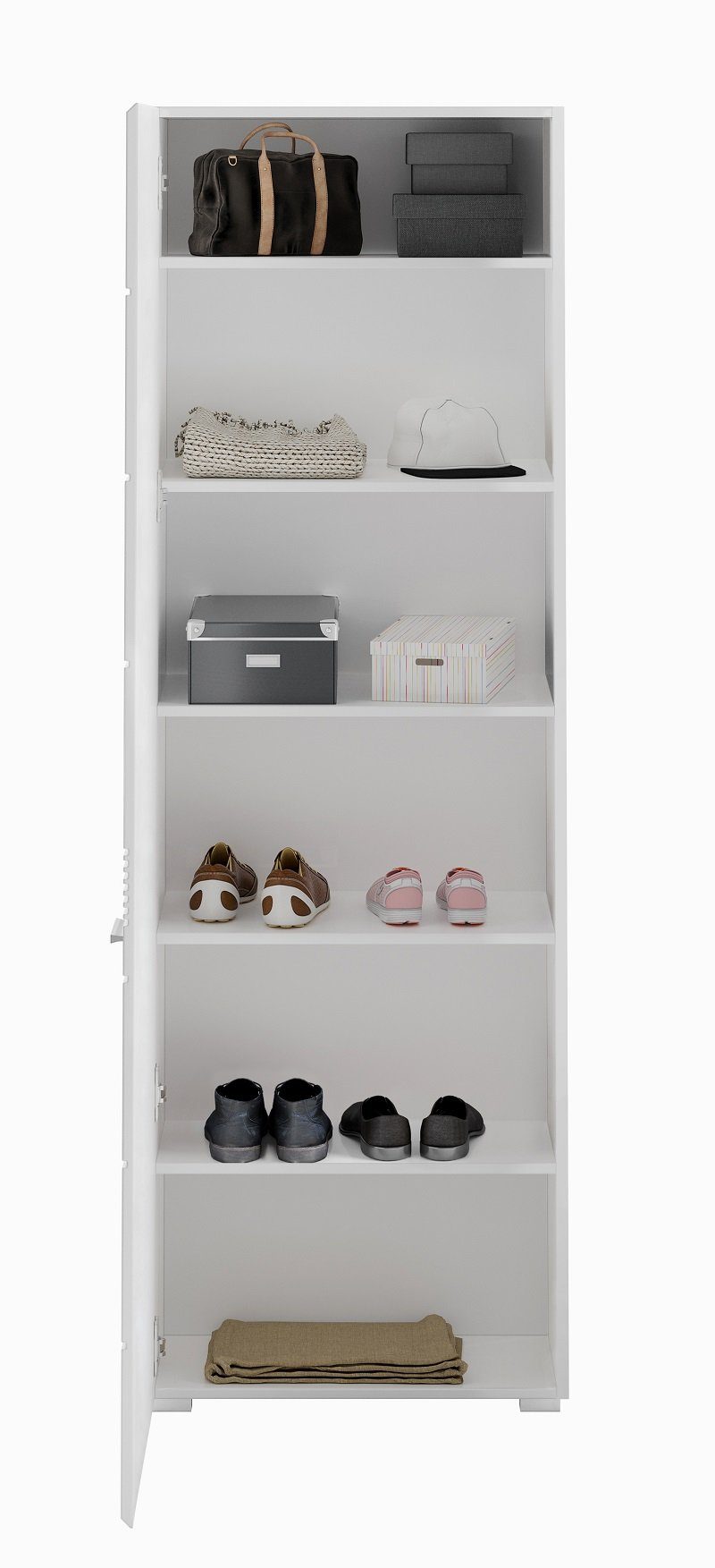 xonox.home Schuhschrank Garderobenschrank Linus, weiß Hochglanz