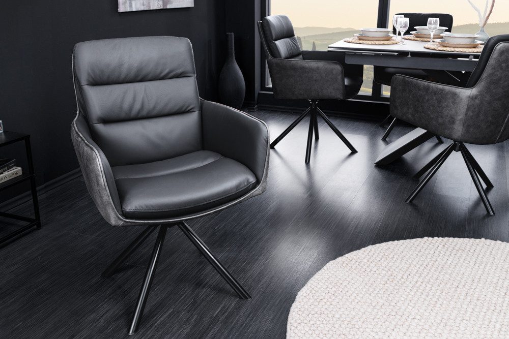 riess-ambiente Polsterstuhl BIG GEORGE anthrazit / schwarz (Einzelartikel, günstig online kaufen