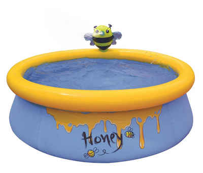 SunClub Дитячий басейн Wassersprühender Bienen Pool Ø 150 x 41 cm, (Kinderpool mit aufblasbarem Luftring, 1-tlg), mit wassersprühender Biene