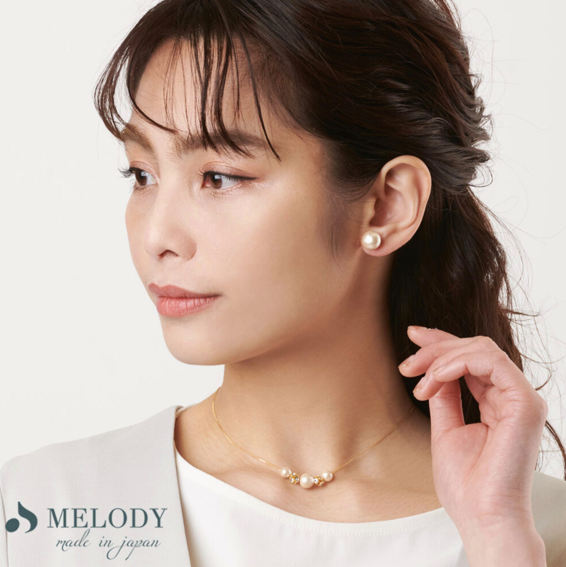 MELODY Accessory Paar Ohrstecker Paar Ohrstecker, 1cm Perlen aus Baumwolle, hergestellt in Japan