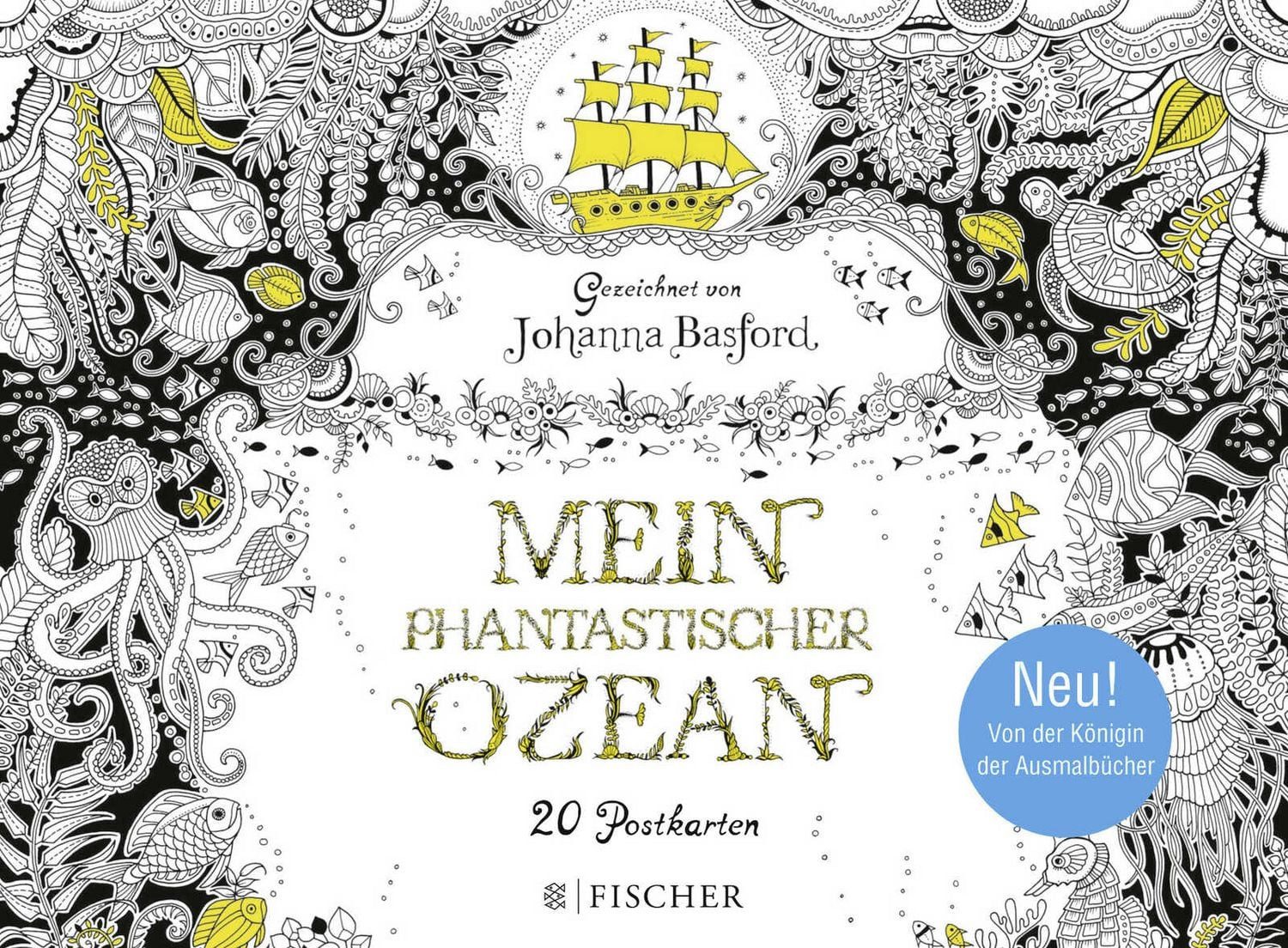 Phantastischer Ozean - Postkartenbuch / Johanna Basford, Von der Königin der Ausmalbücher
