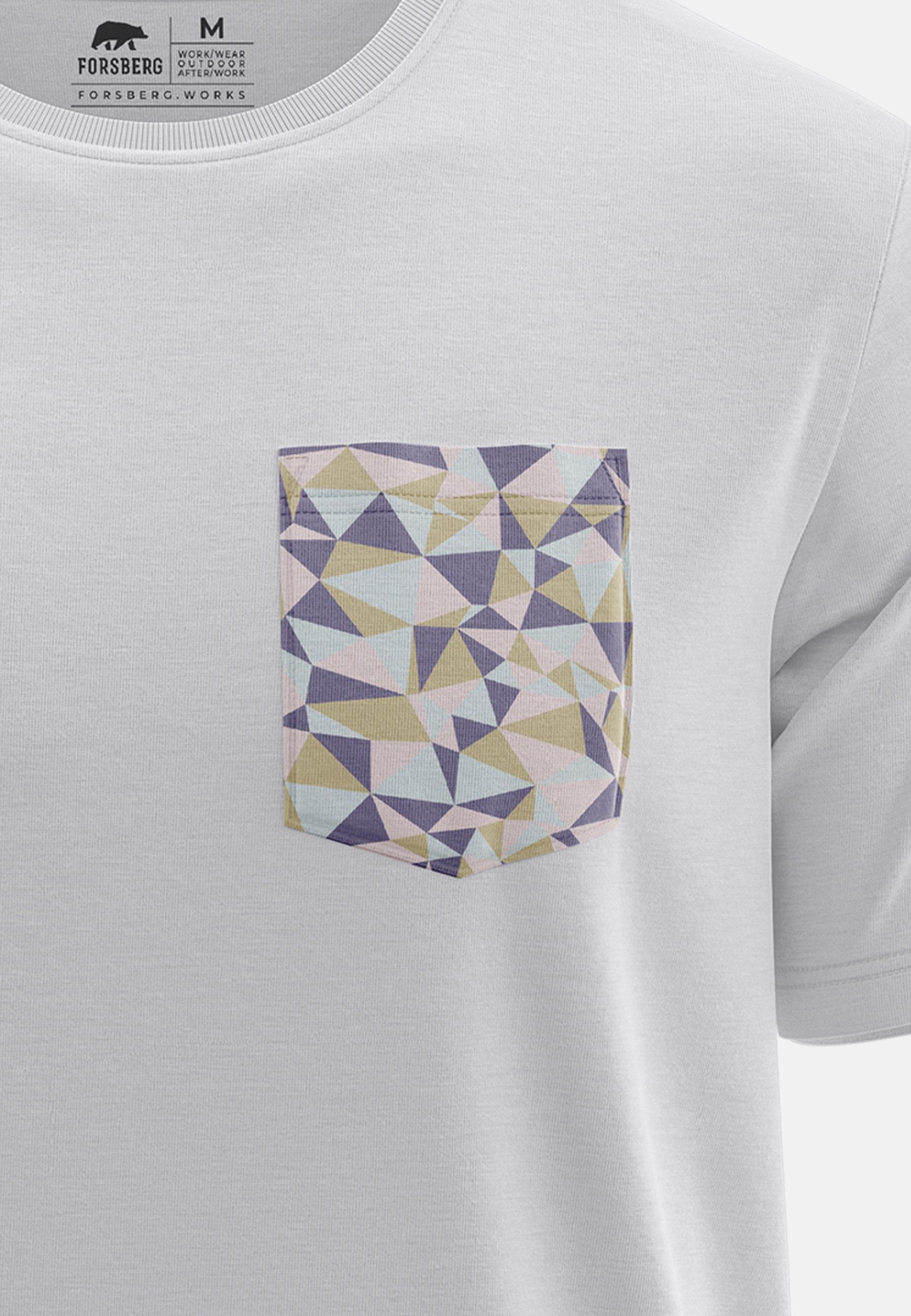 FORSBERG T-Shirt T-Shirt mit Brusttasche im polygonen Design