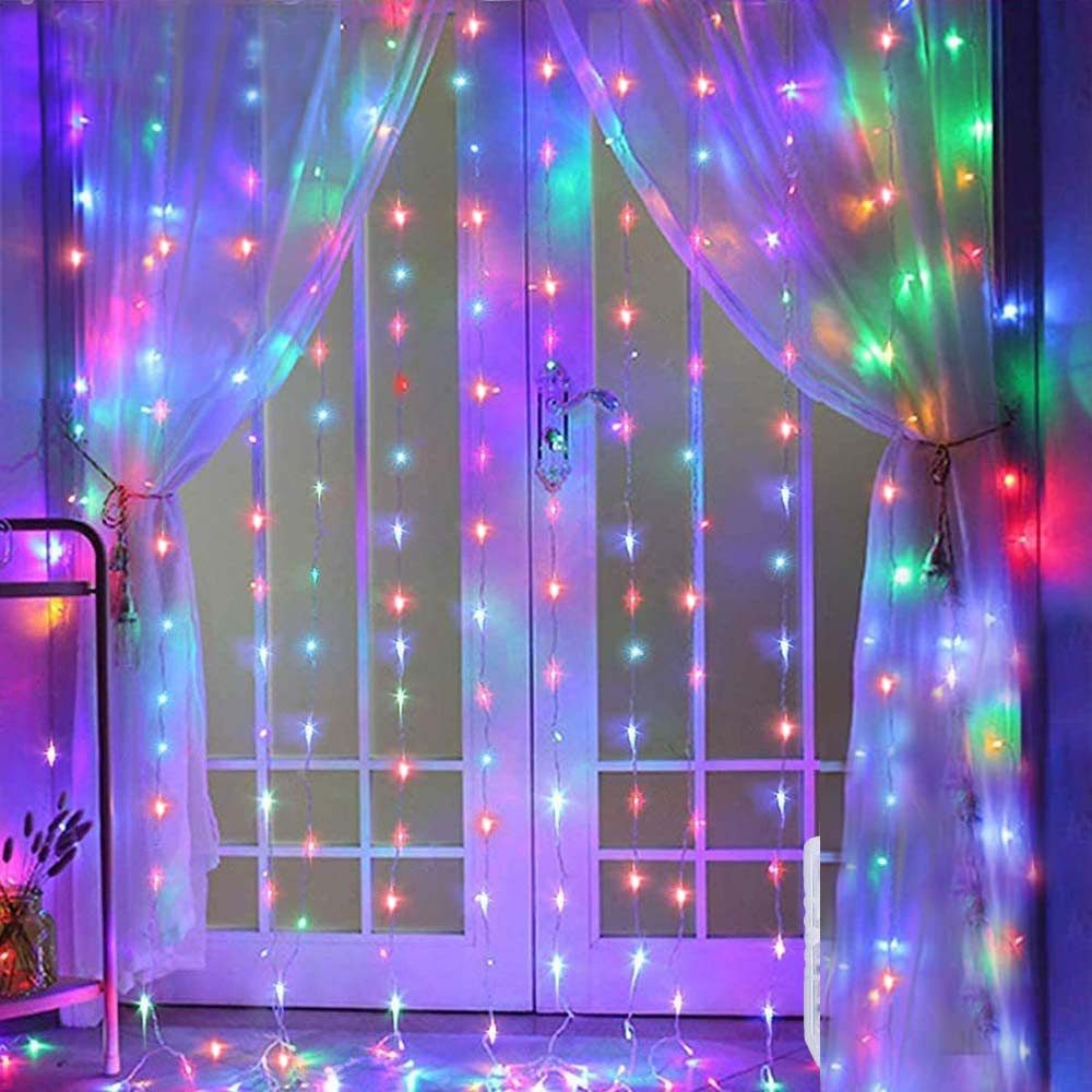 Merry 2024 Lichterkette LED Lichterkette,Vorhang Lichterketten,3x3M,Timer,3 günstig online kaufen