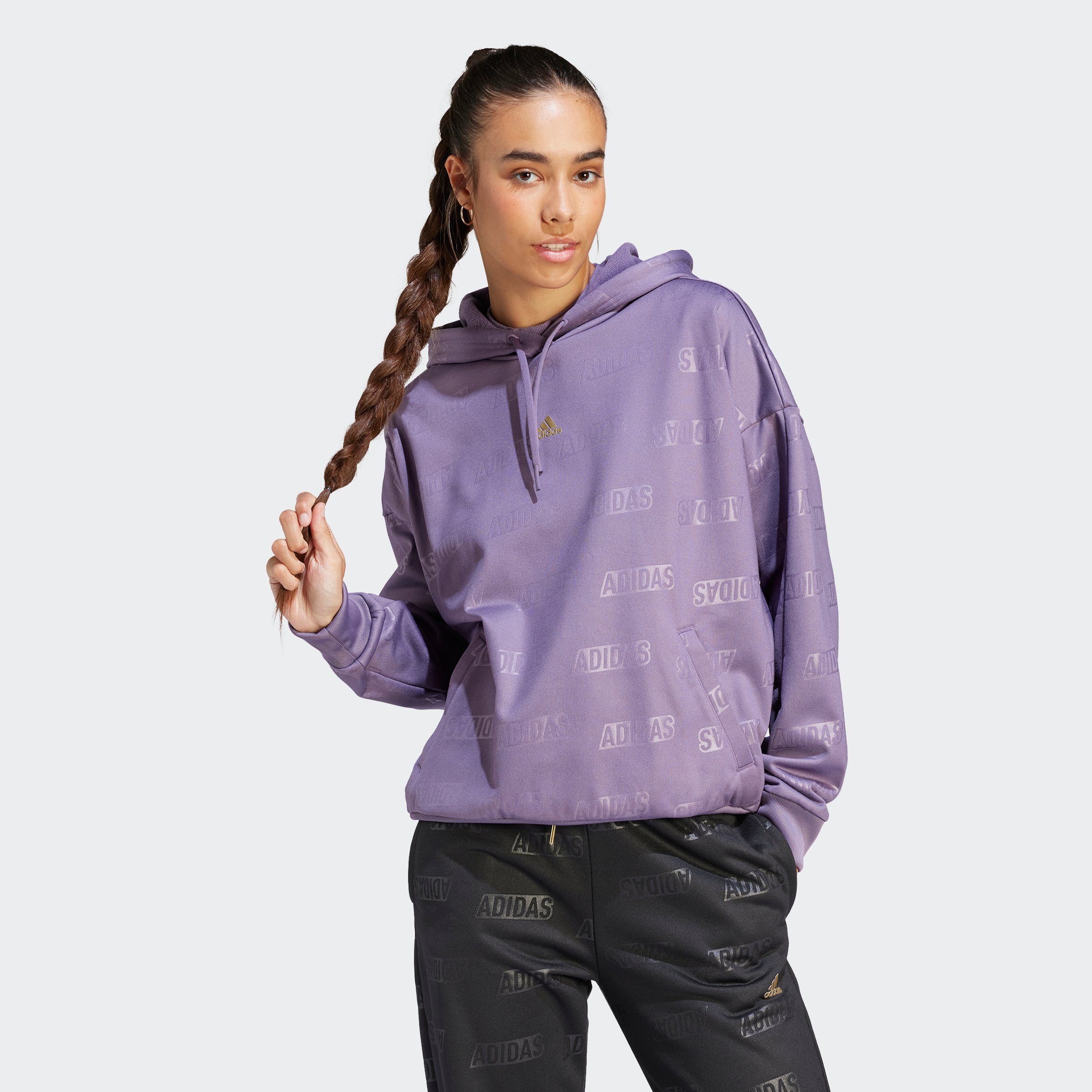 adidas Sportswear Sweatshirt W BLUV Q4 HD, Kapuze mit weitenregulierbarem  Kordelzug