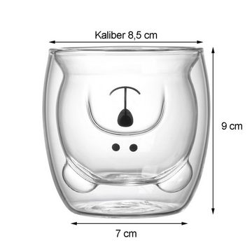 Rnemitery Thermoglas Süße Tassen Doppelwandige Isoliergläser Kaffee Teegläser Trinkgläser