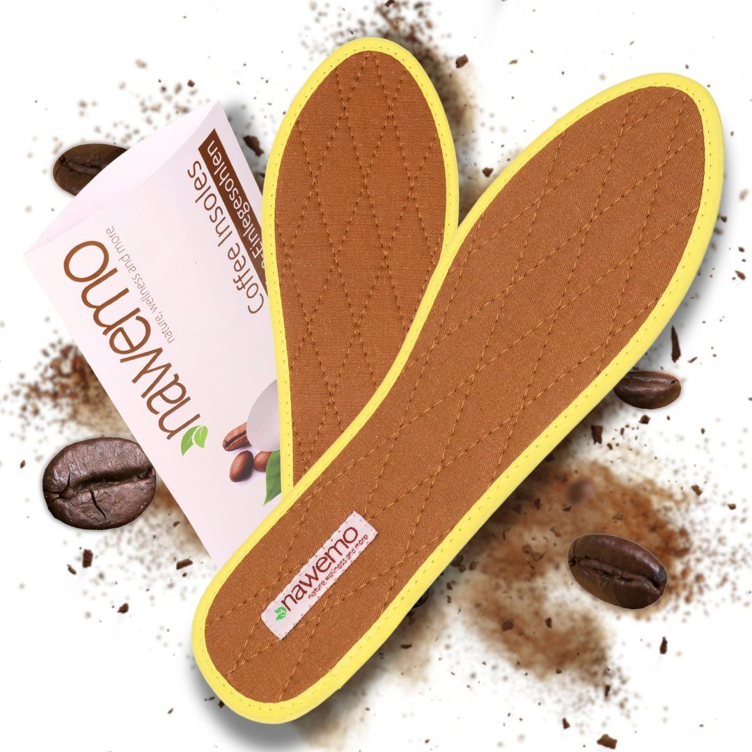 Nawemo Einlegesohlen Nawemo® Kaffeesatz-Sohlen, Atmungsaktiv gegen Schweißfüße - 1 Paar