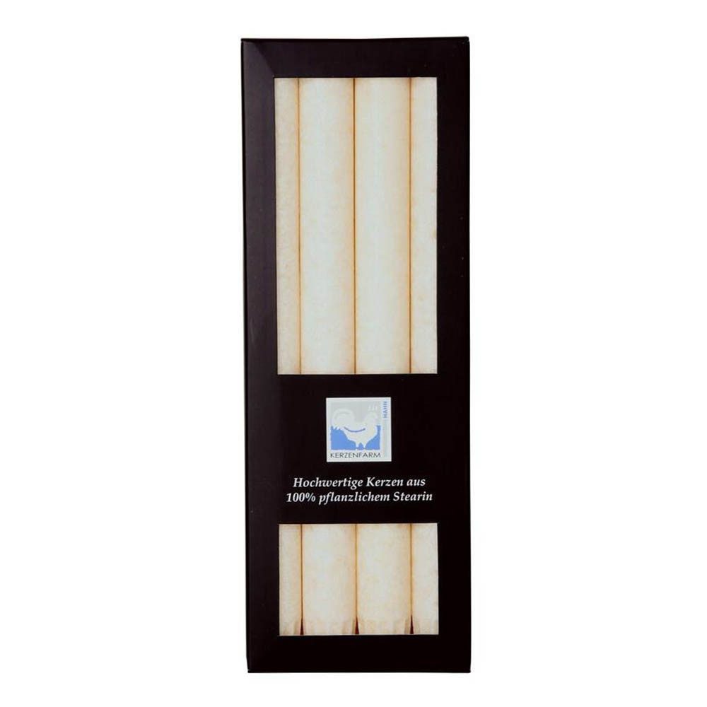 Hahn Kerzenfarm Formkerze Stearin Stabkerze Set - elfenbein 4Stk. günstig online kaufen