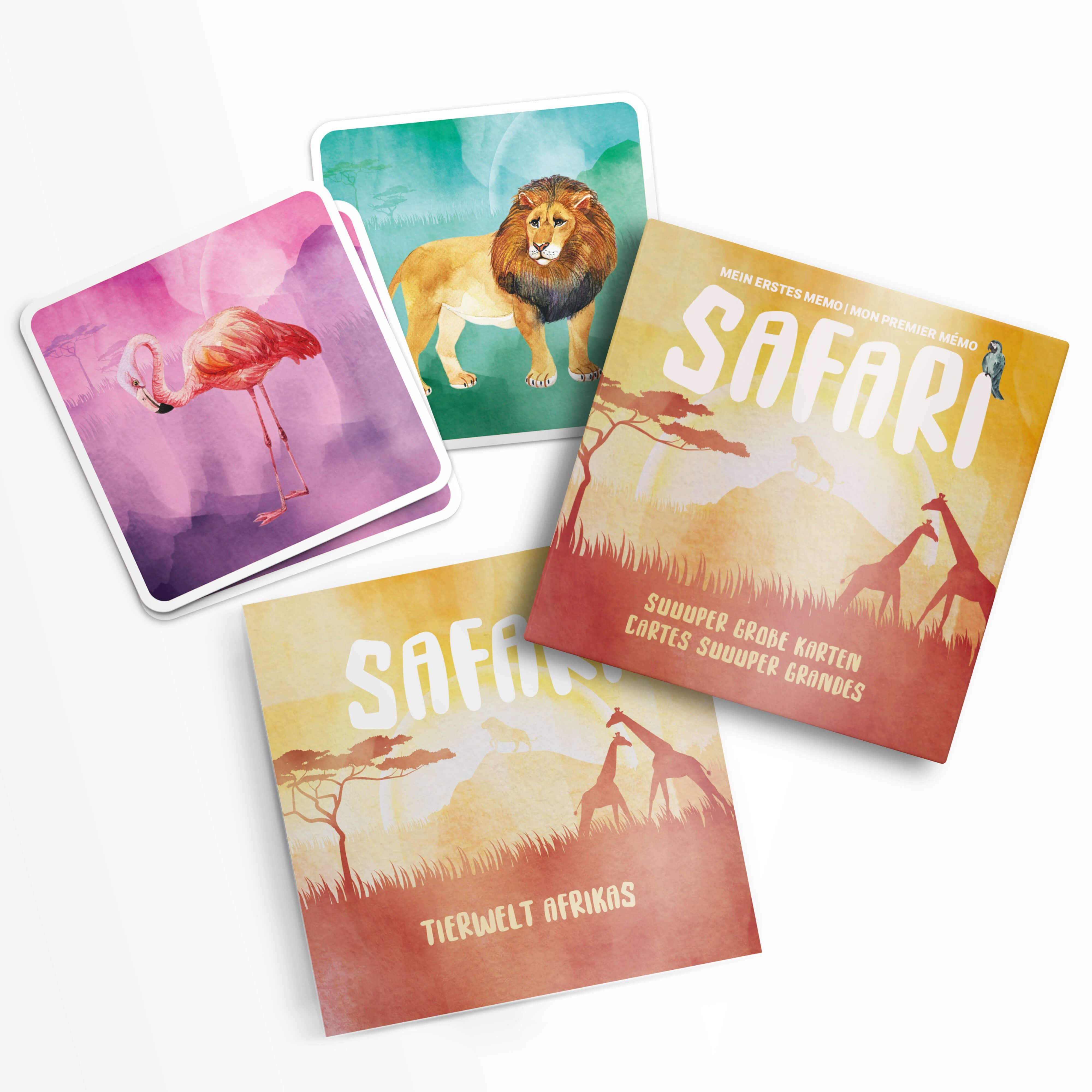 - große und Karten Tierpaare SAFARI, Pihu stabile - Memo Extra Spiel, Erstes Begleitheft mit Spiel suchen