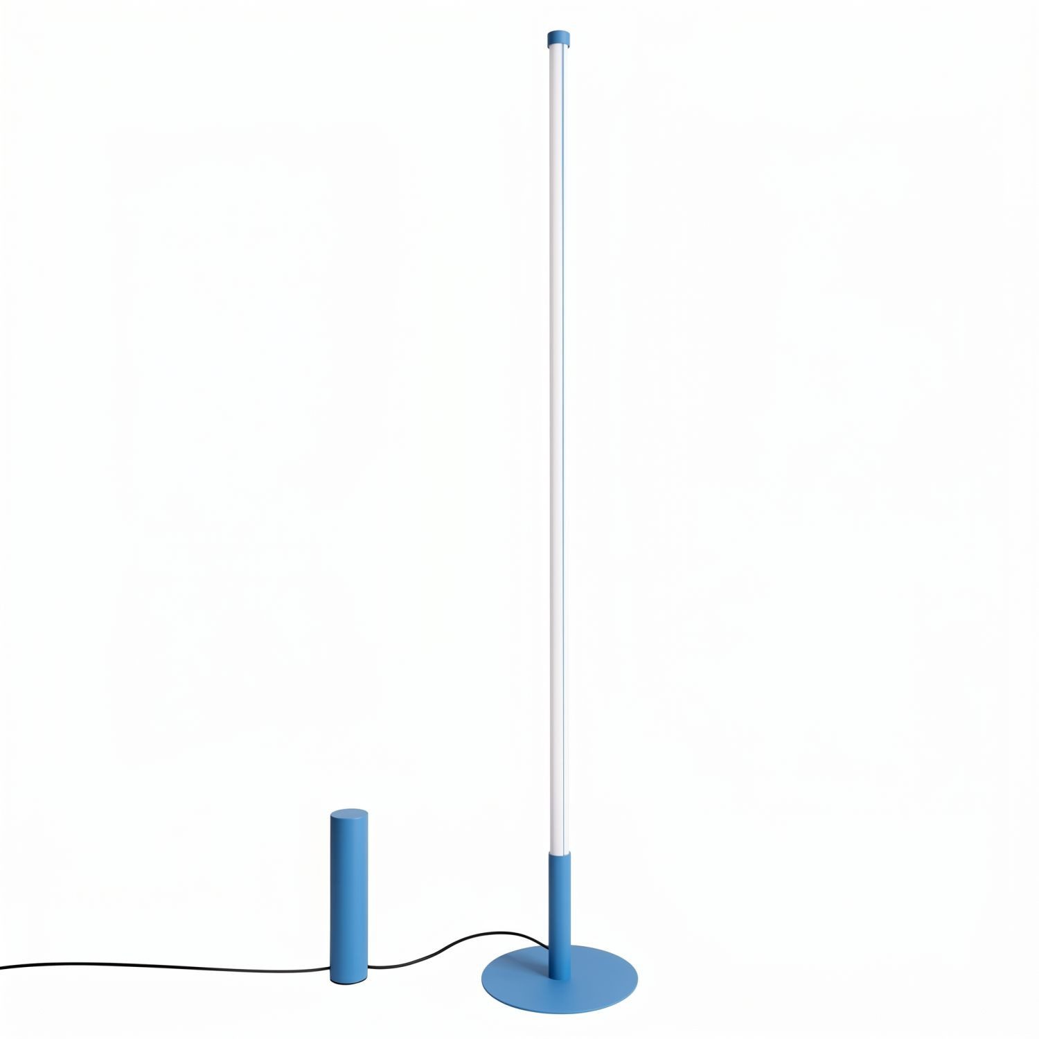 Licht-Erlebnisse Stehlampe ORSAY, LED fest integriert, Neutralweiß, LED mit Dimmer Metall 150 cm hoch Hellblau rund 4000 K 4710 lm Modern