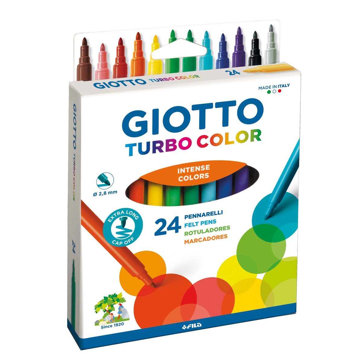 LYRA Filzstift GIOTTO Filzstifte Turbo Color 2,8mm 24 Stück Kartonetui
