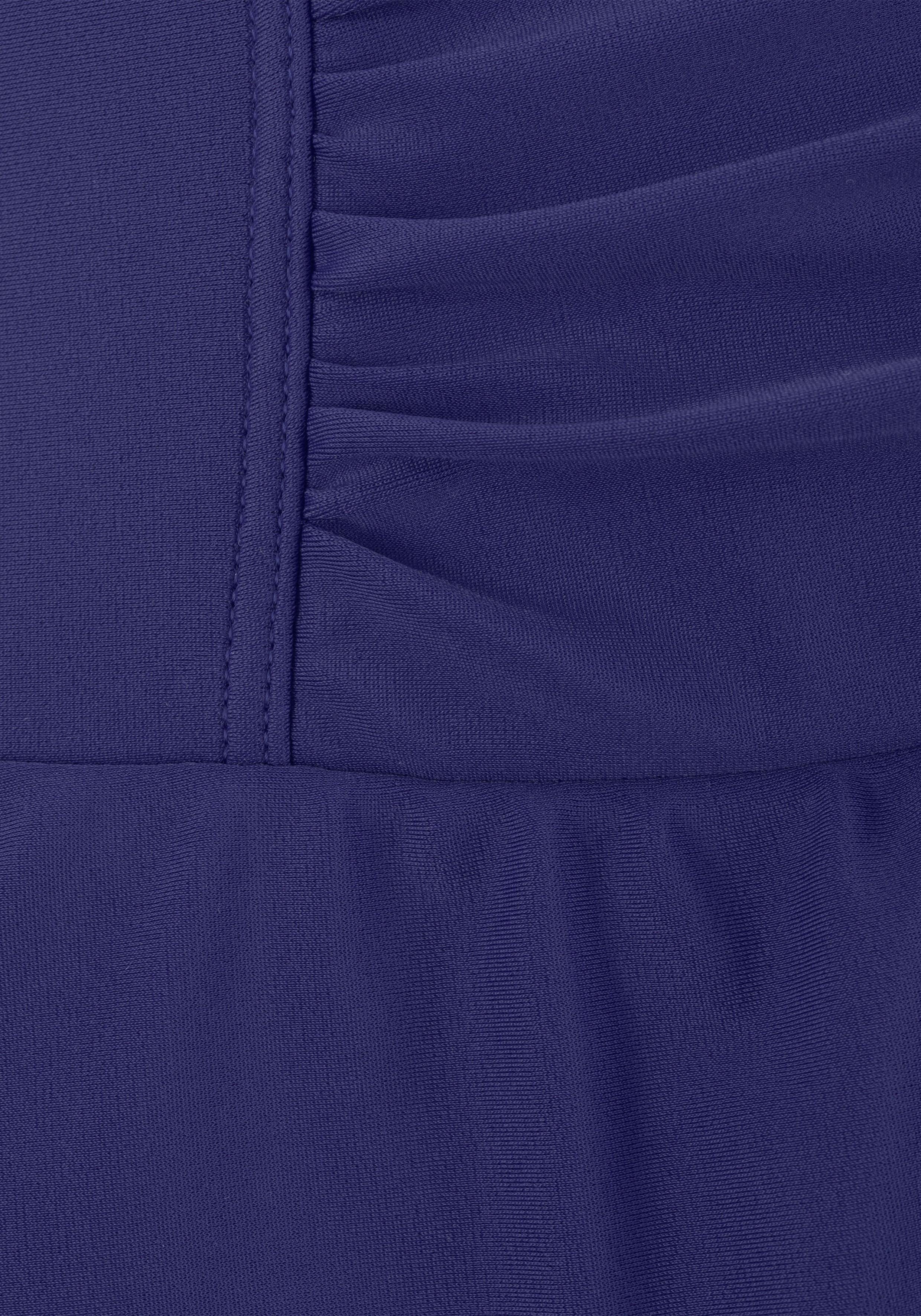 Raffungen modischen mit Badekleid blau Shaping-Effekt und LASCANA