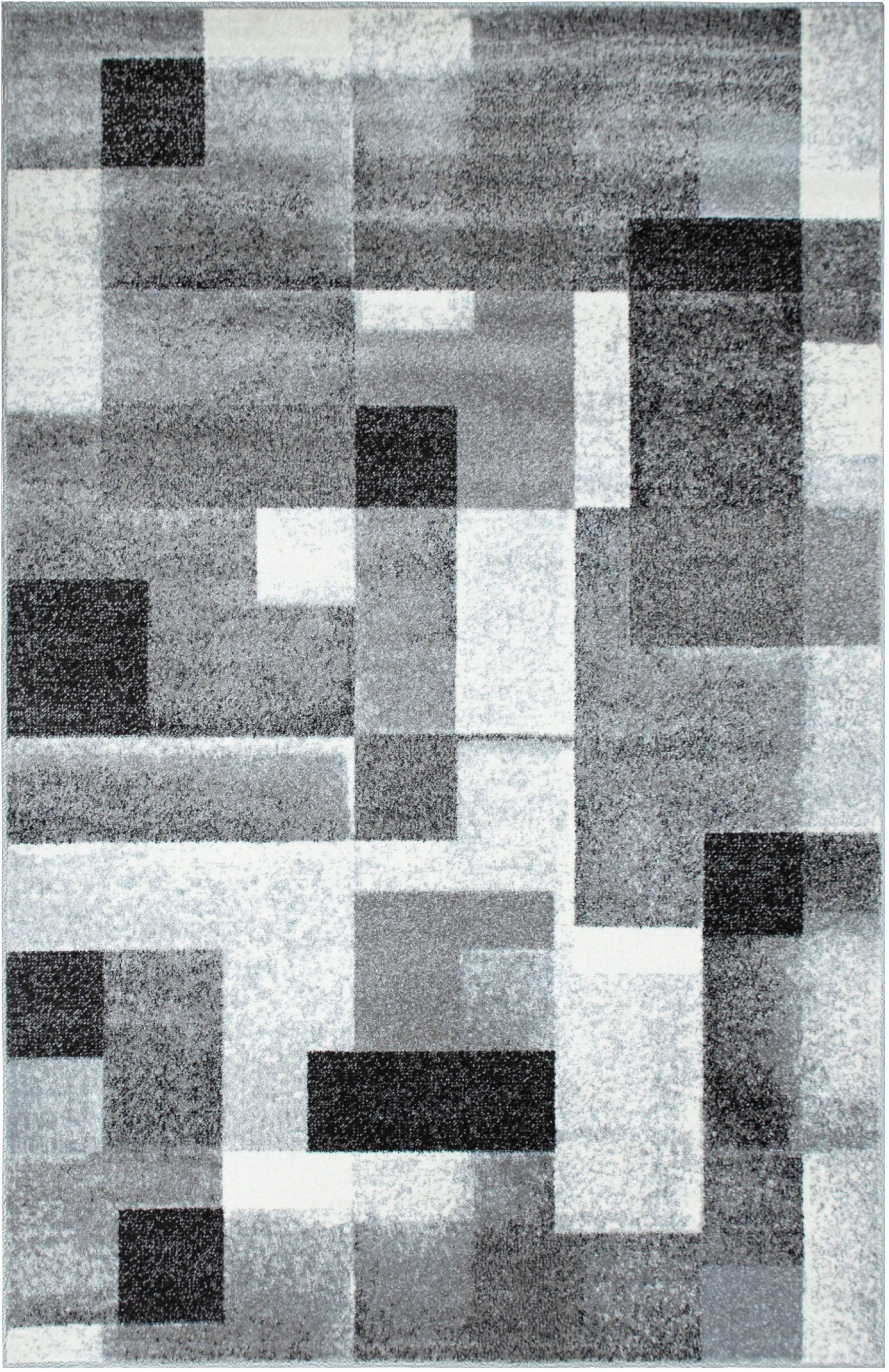 OTTO home Teppich Corine, rechteckig, Höhe: 9 mm, mit besonders weichem Flor, Kurzflor, modernes Karo-Design