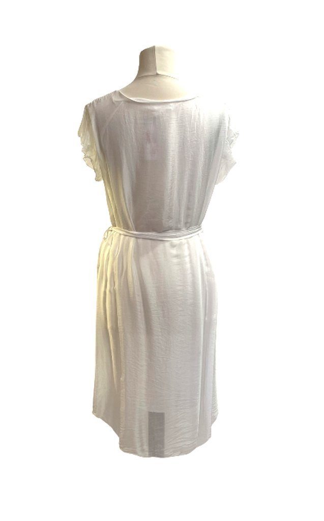 mit Herbst Weiß Seidenkleid Sommer Muster Sommerkleid Kleid BZNA