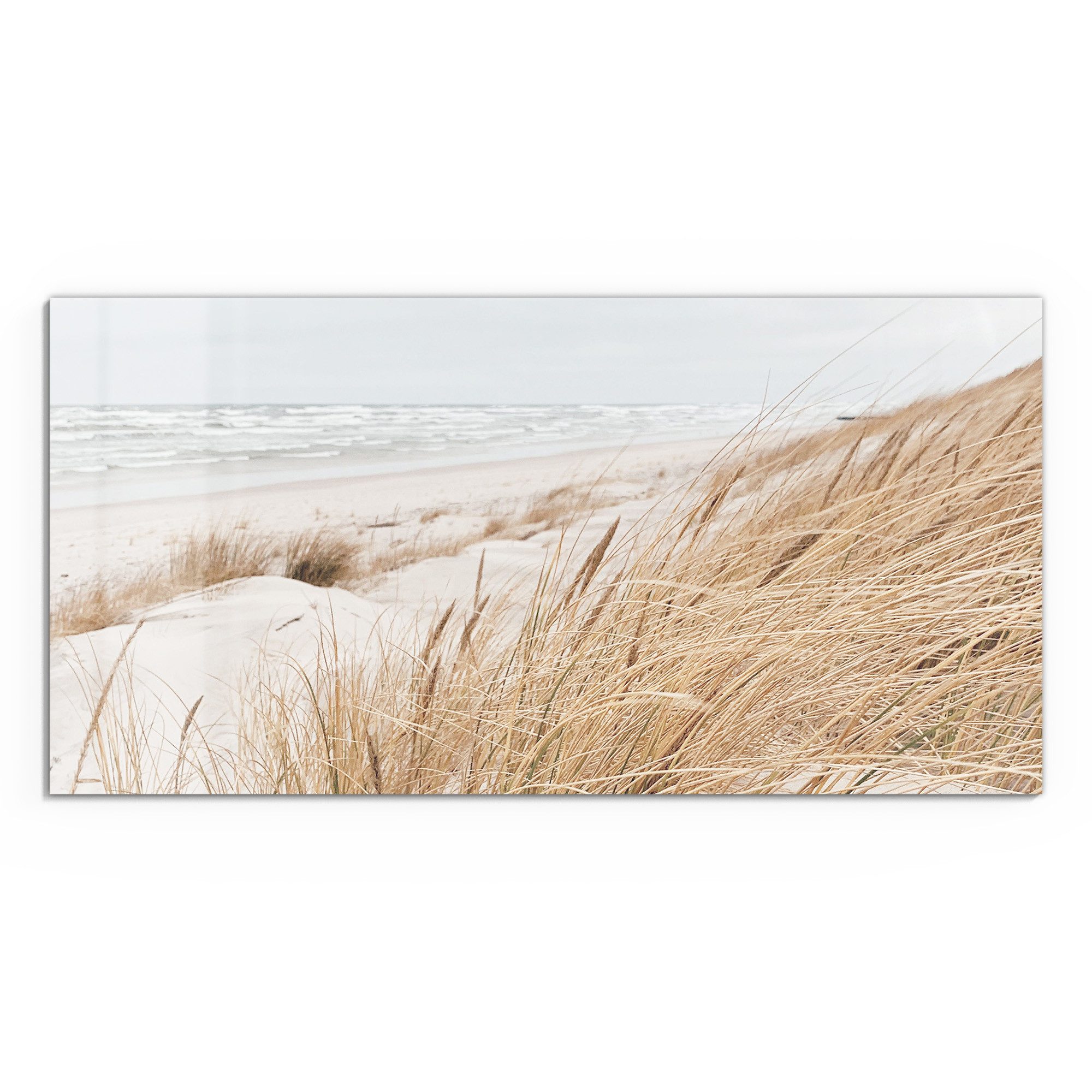 DEQORI Glasbild 'Winterstrand Stille', 'Winterstrand Stille', günstig online kaufen